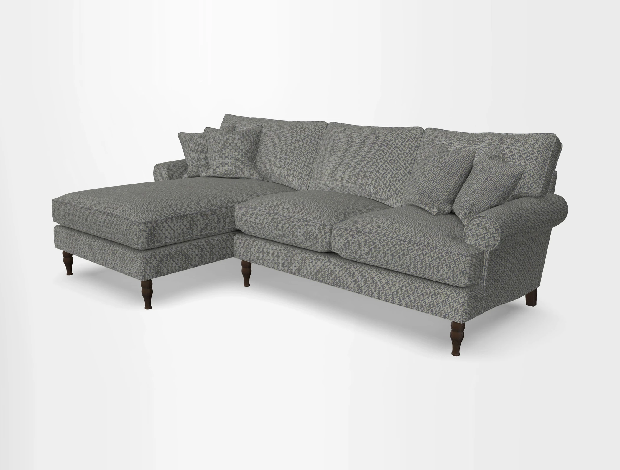 Cooksbridge chaise sofa LHF in Two Tone Plain Biscuit