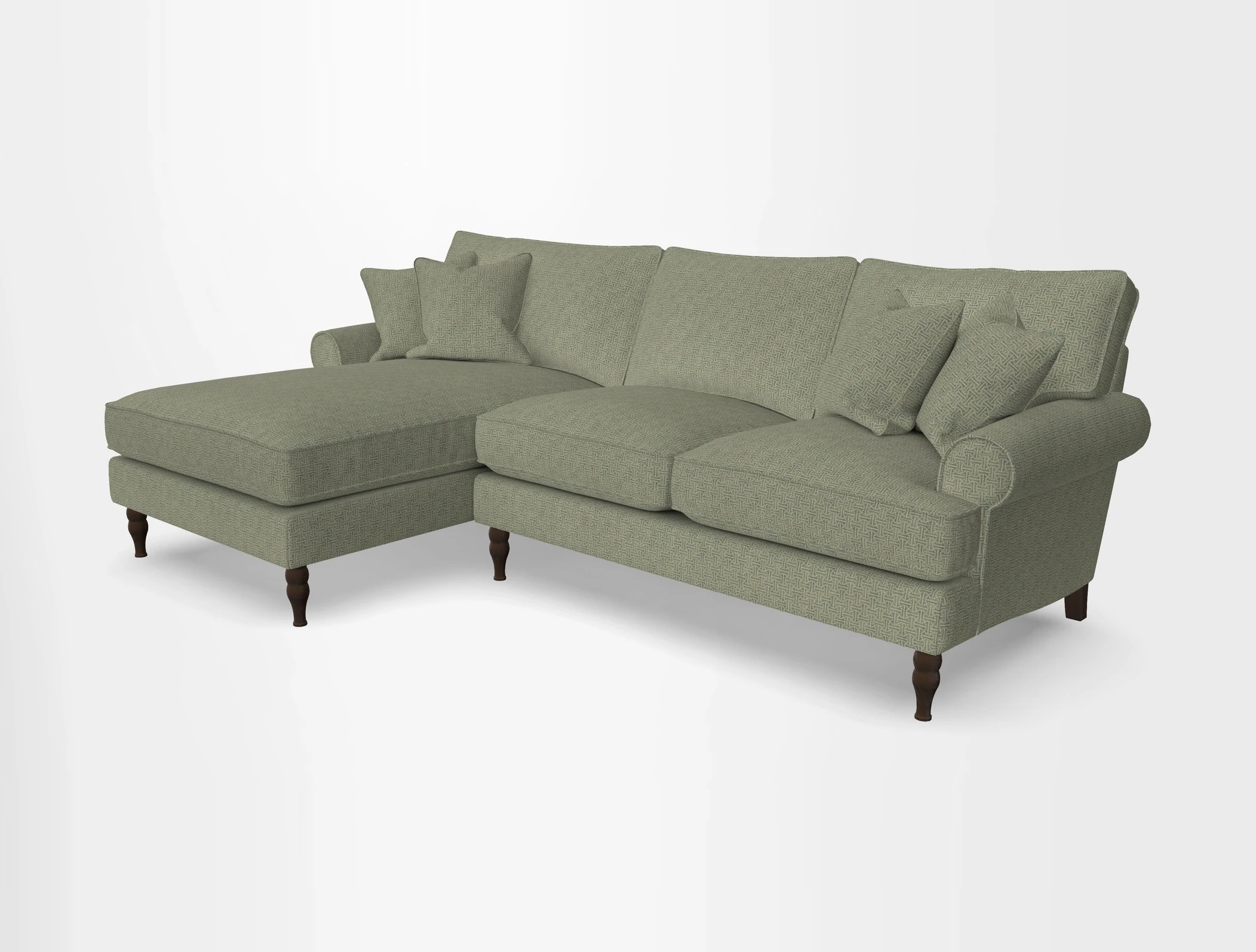 Cooksbridge chaise sofa LHF in Two Tone Plain Biscuit