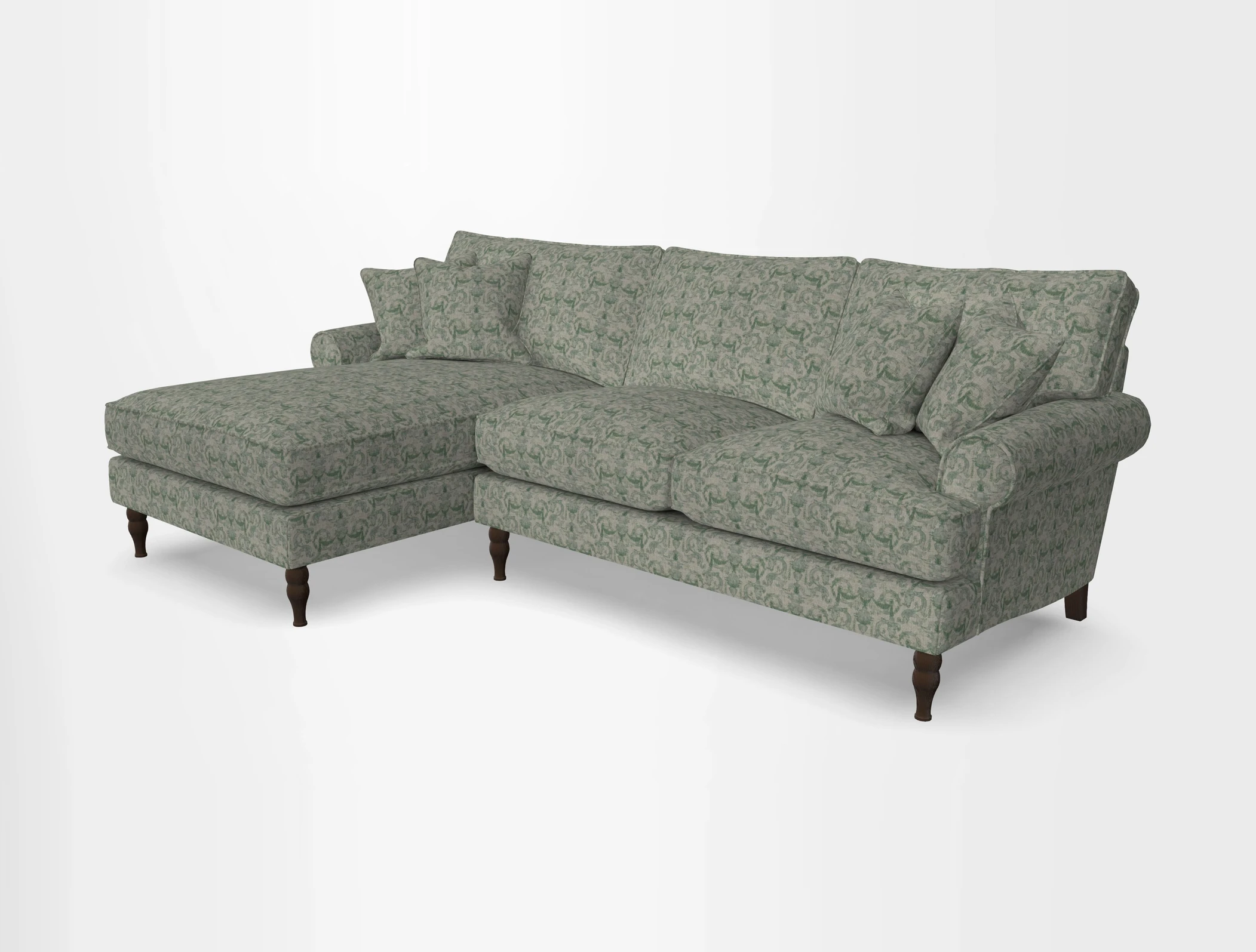 Cooksbridge chaise sofa LHF in Two Tone Plain Biscuit