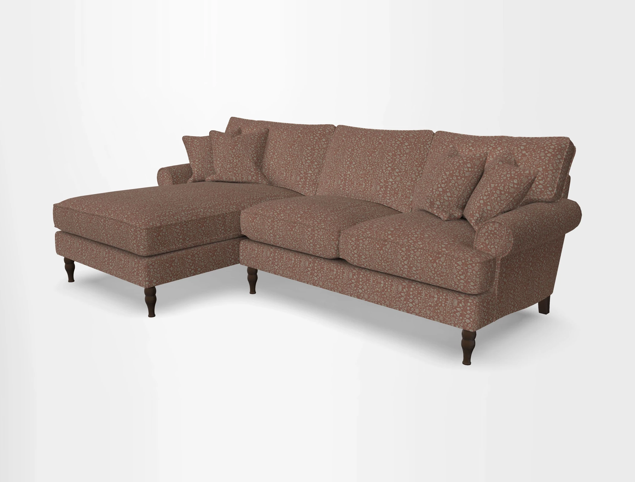 Cooksbridge chaise sofa LHF in Two Tone Plain Biscuit