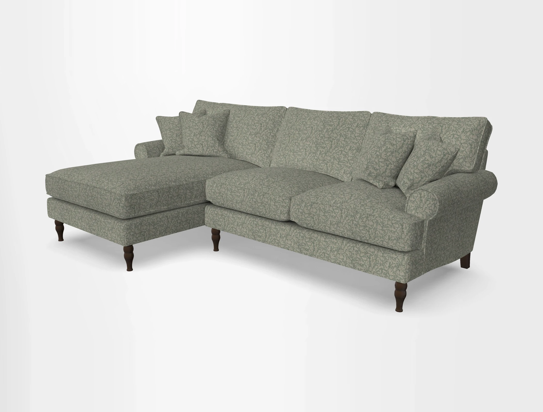 Cooksbridge chaise sofa LHF in Two Tone Plain Biscuit