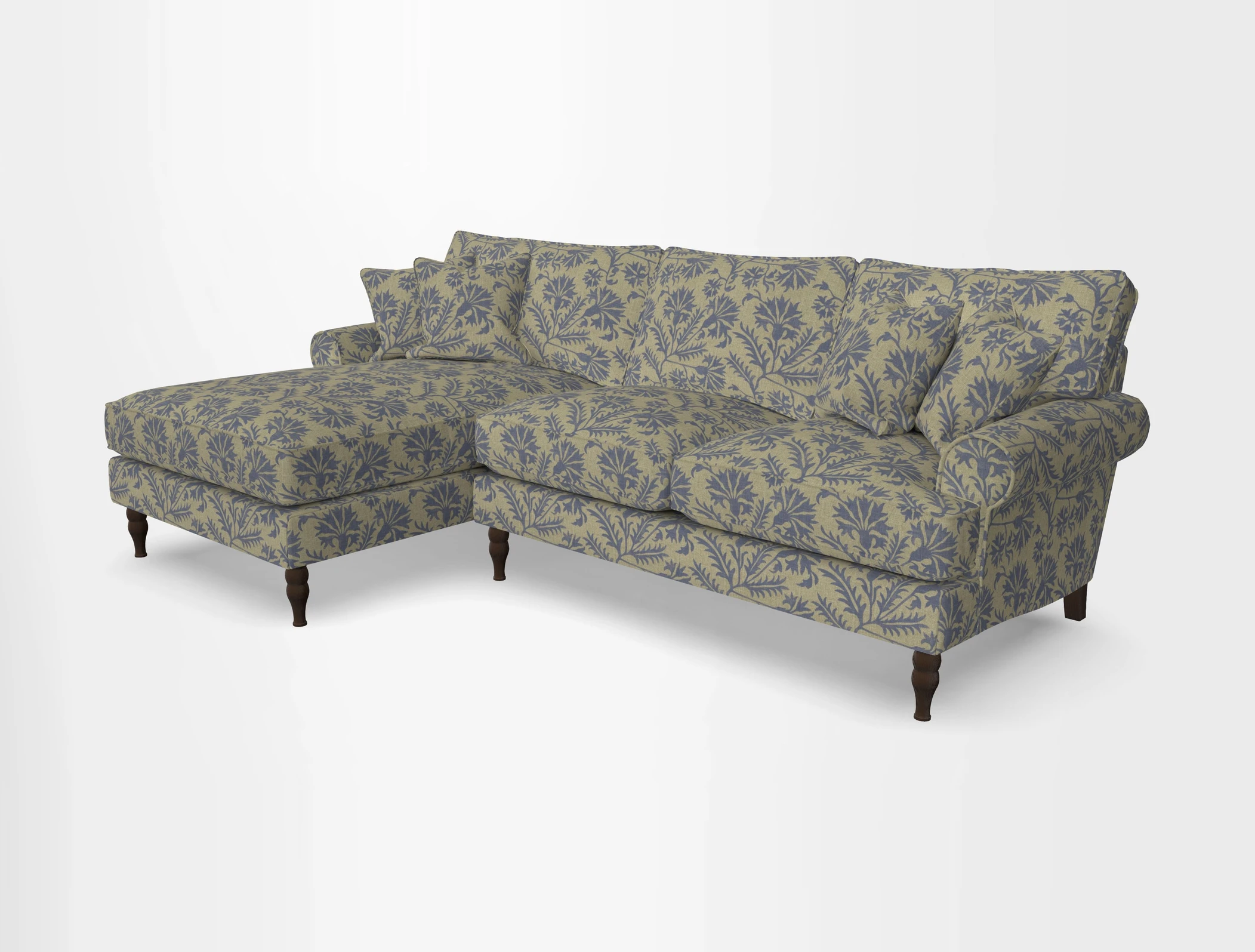 Cooksbridge chaise sofa LHF in Two Tone Plain Biscuit