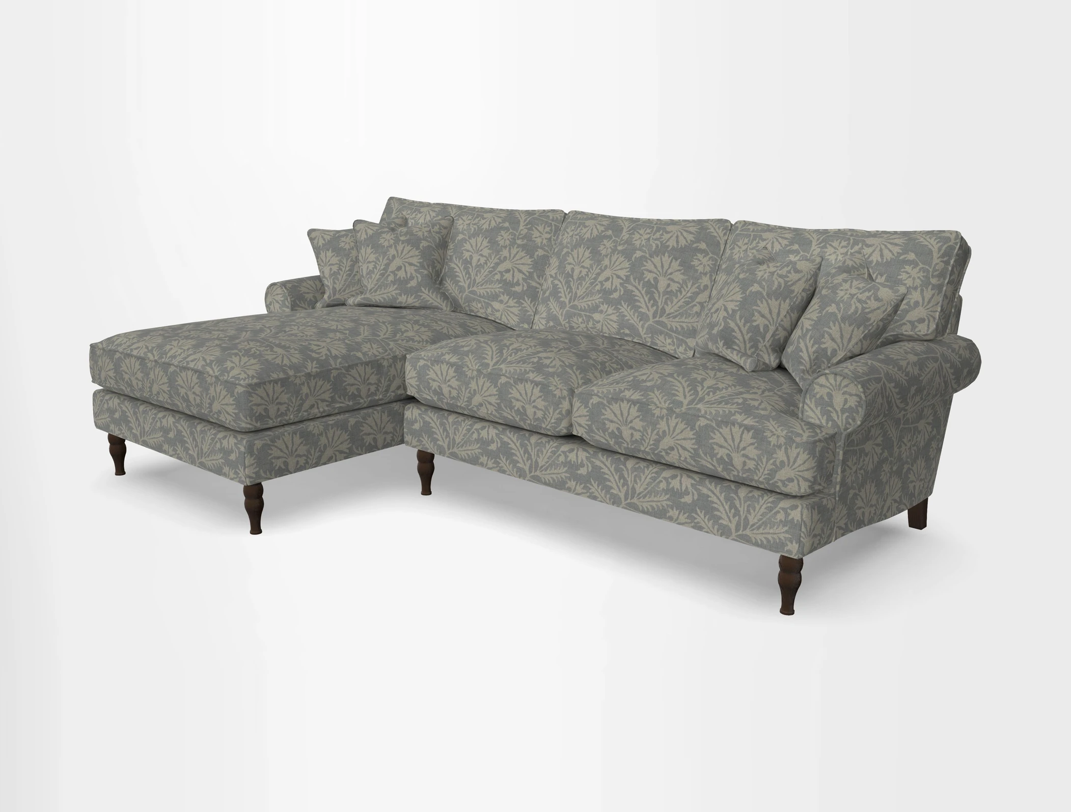 Cooksbridge chaise sofa LHF in Two Tone Plain Biscuit