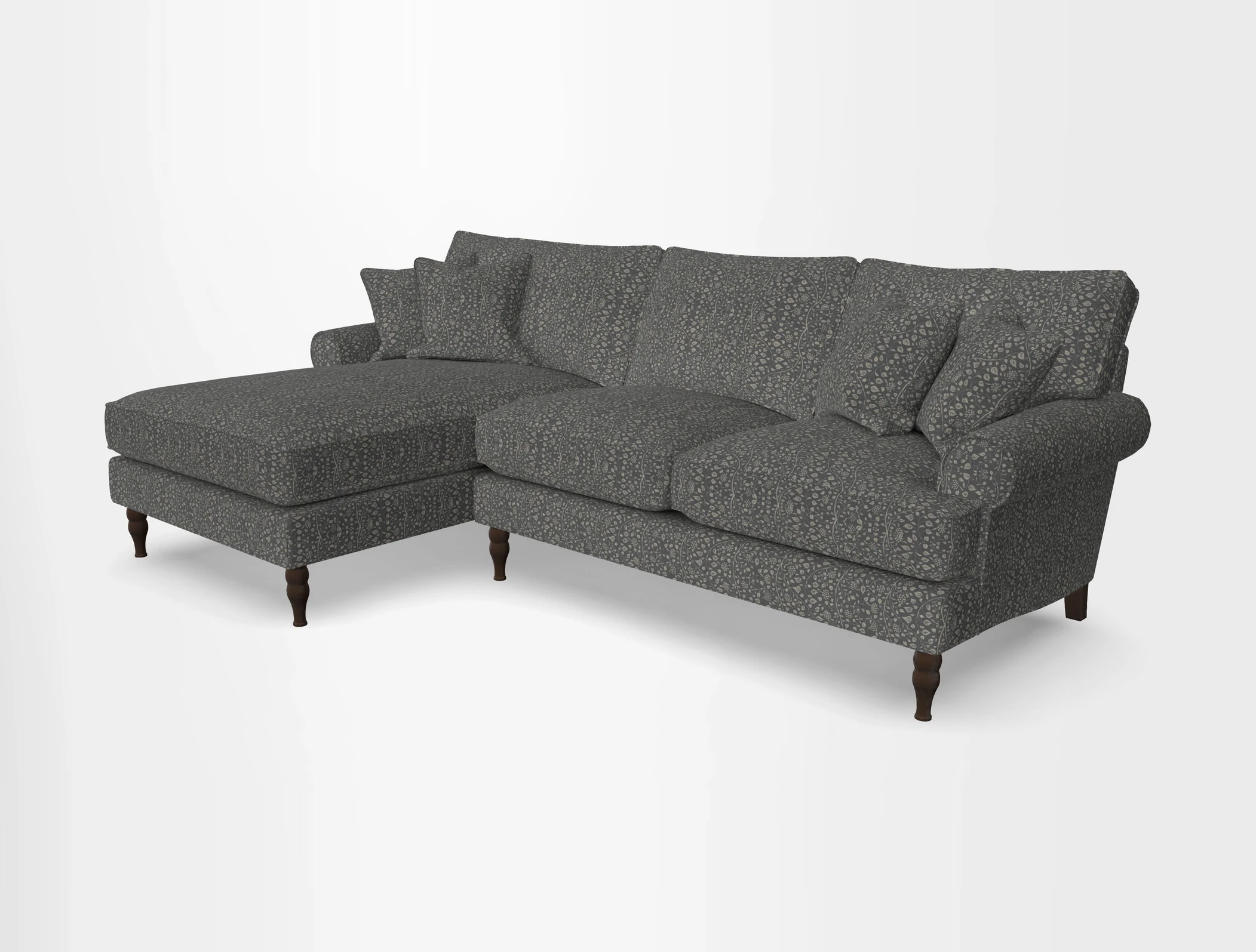 Cooksbridge chaise sofa LHF in Two Tone Plain Biscuit