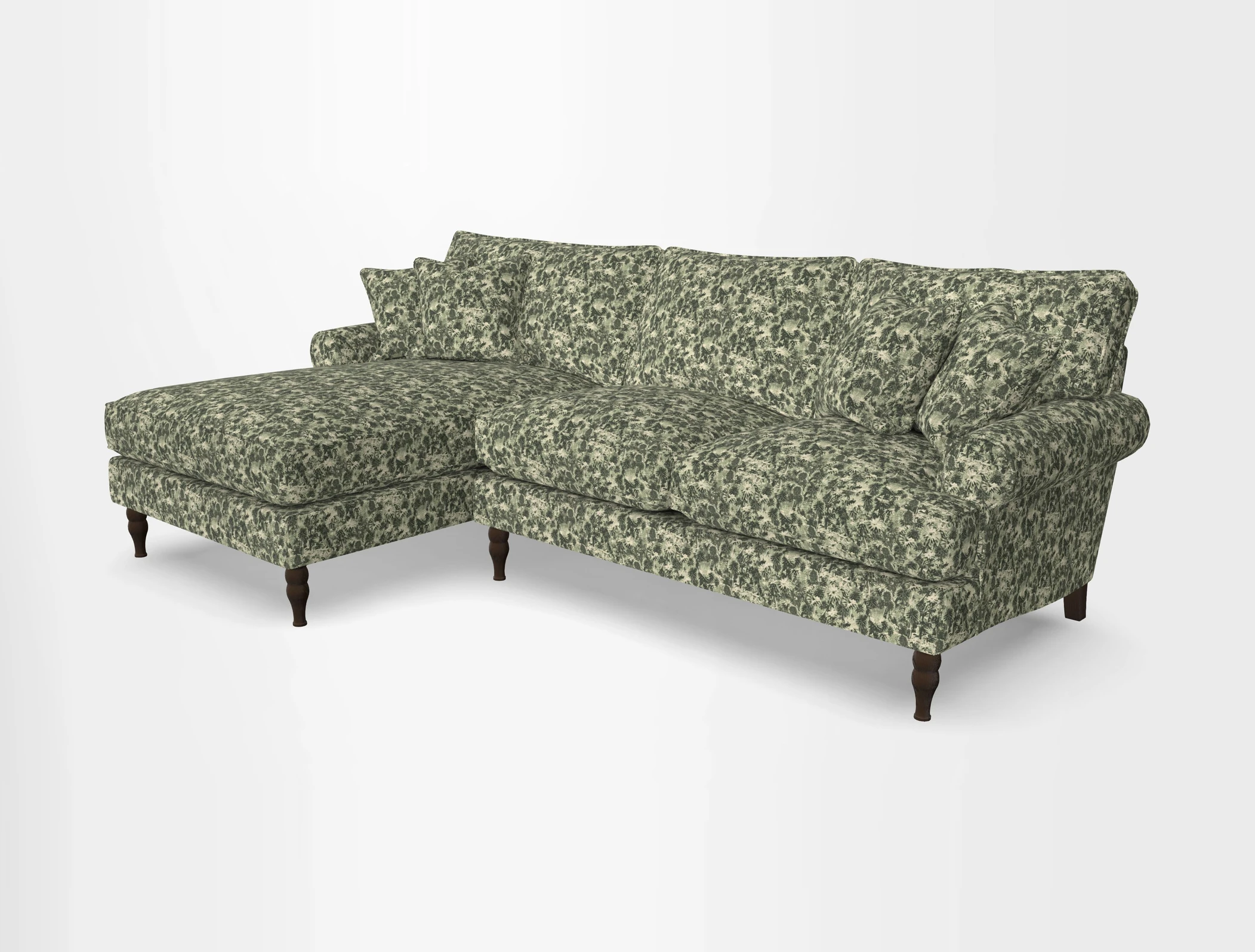 Cooksbridge chaise sofa LHF in Two Tone Plain Biscuit