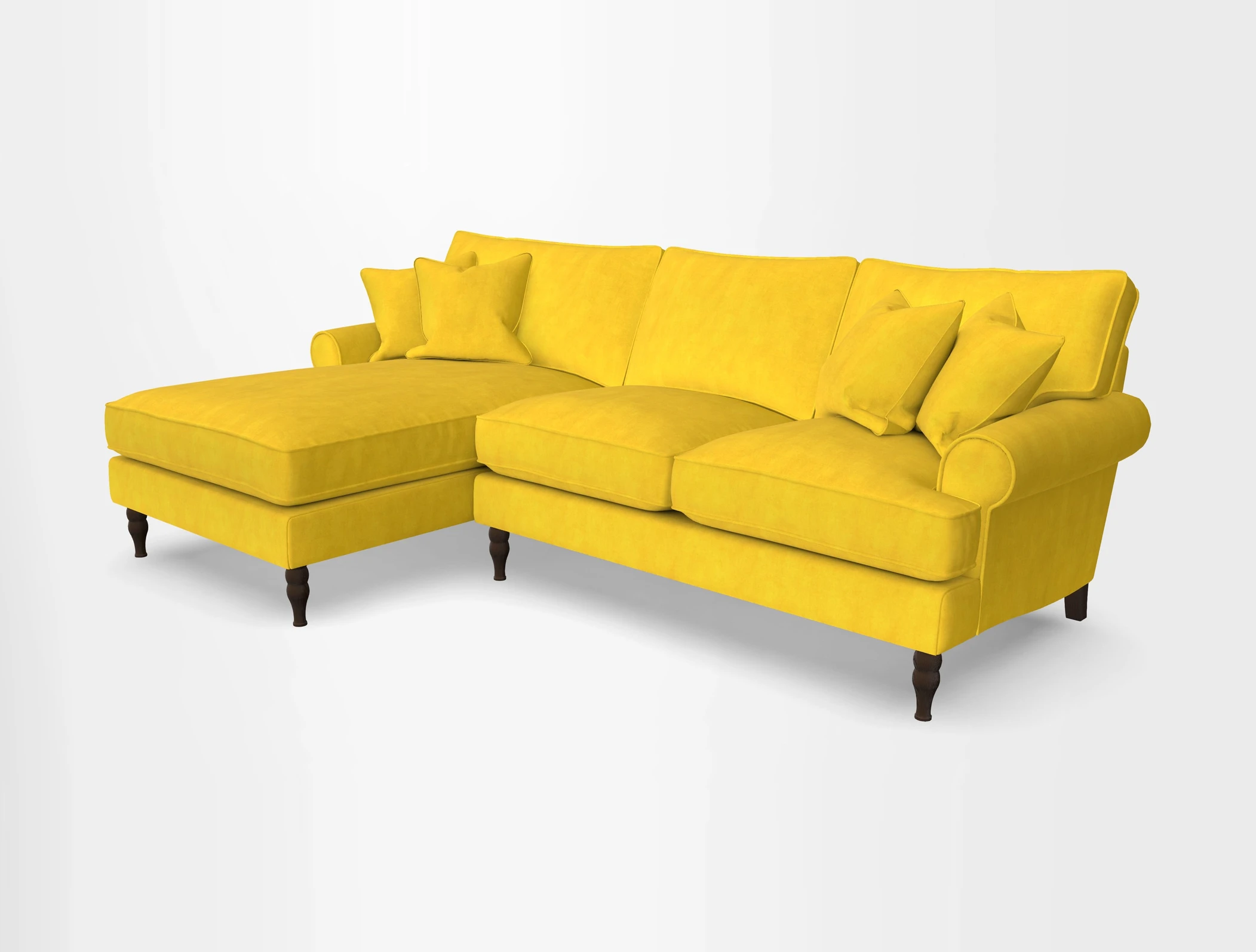 Cooksbridge chaise sofa LHF in Two Tone Plain Biscuit