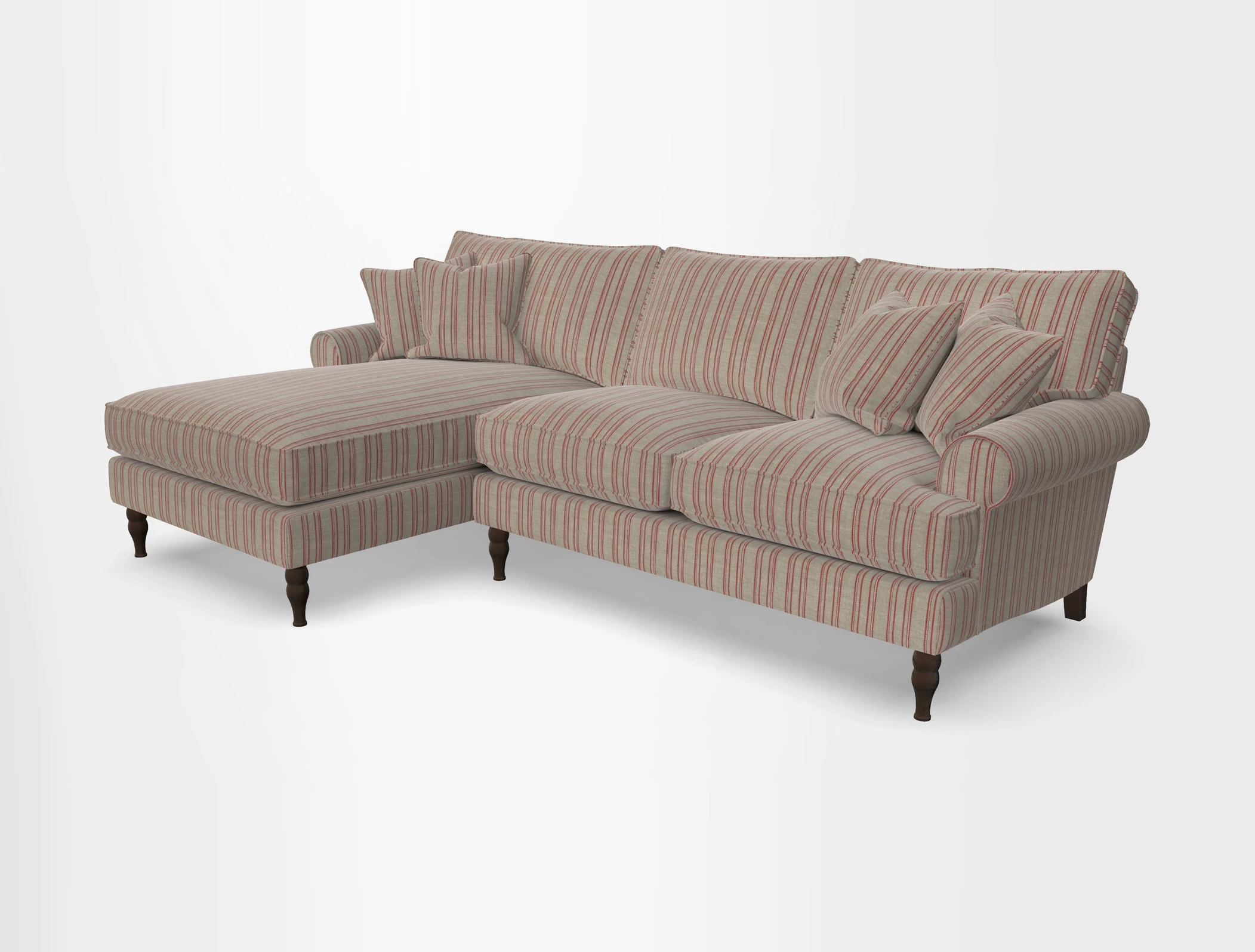 Cooksbridge chaise sofa LHF in Two Tone Plain Biscuit
