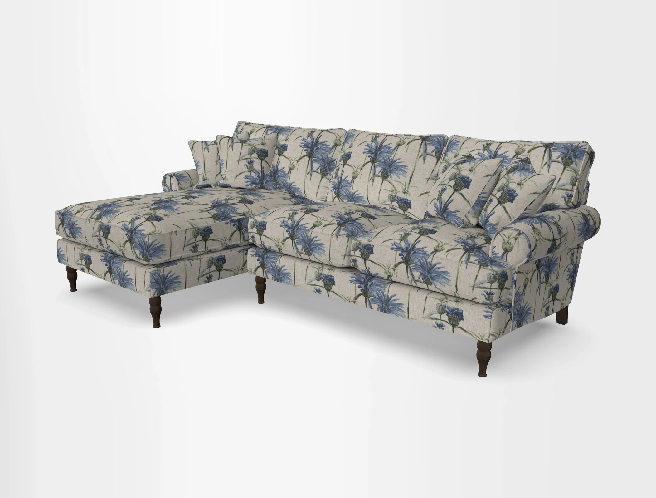 Cooksbridge chaise sofa LHF in Two Tone Plain Biscuit
