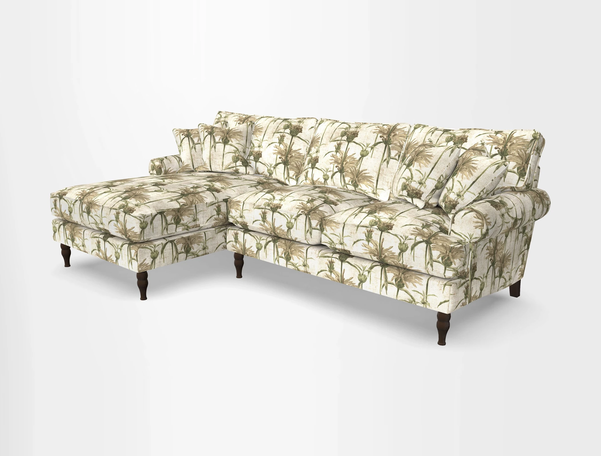 Cooksbridge chaise sofa LHF in Two Tone Plain Biscuit