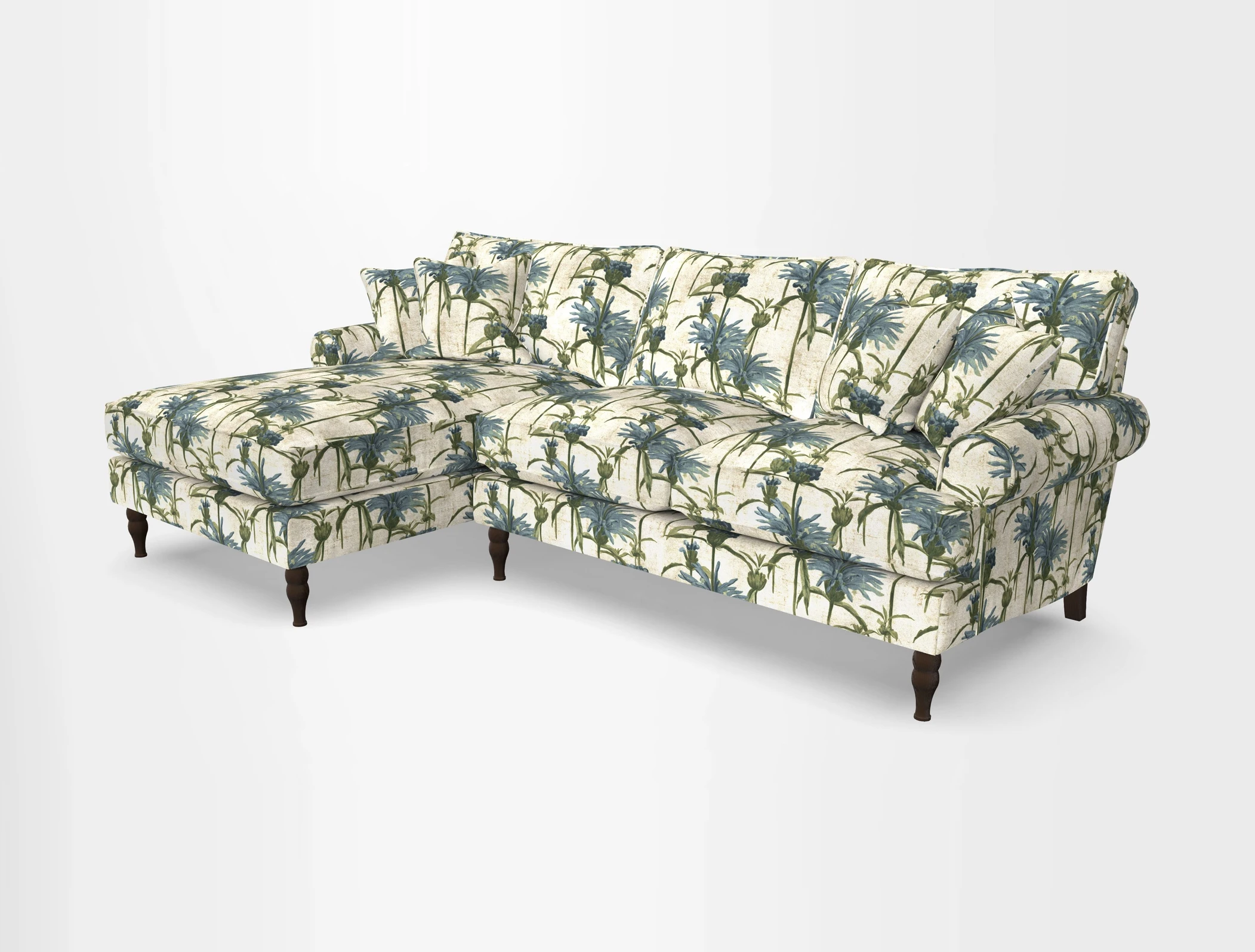Cooksbridge chaise sofa LHF in Two Tone Plain Biscuit