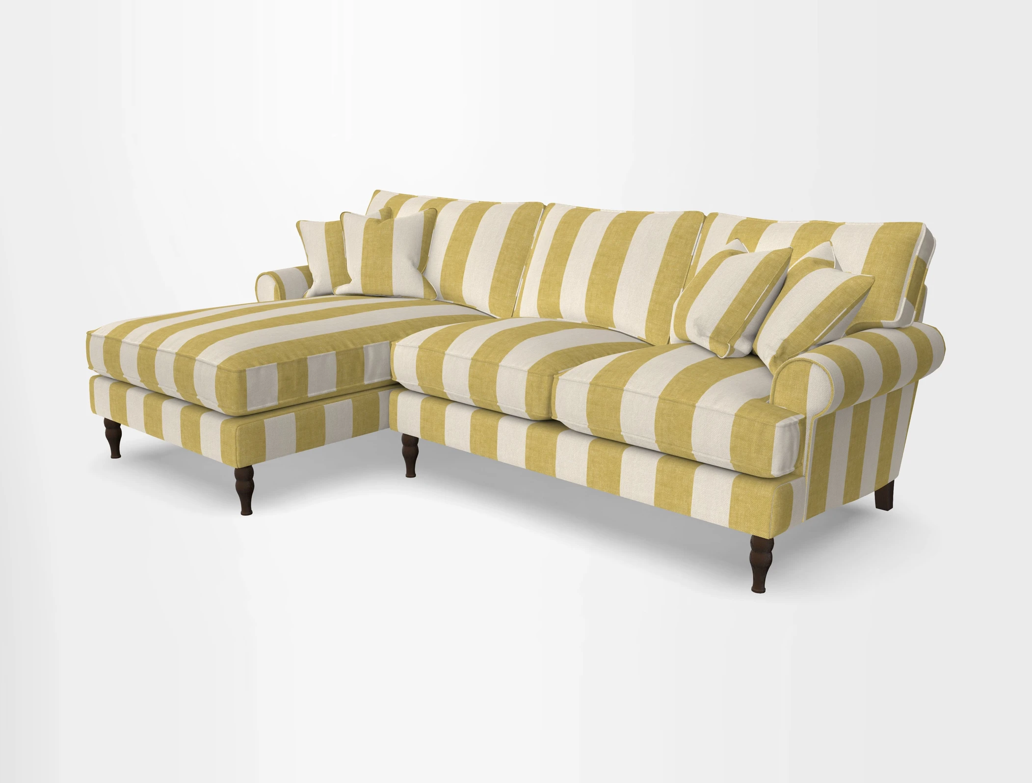 Cooksbridge chaise sofa LHF in Two Tone Plain Biscuit