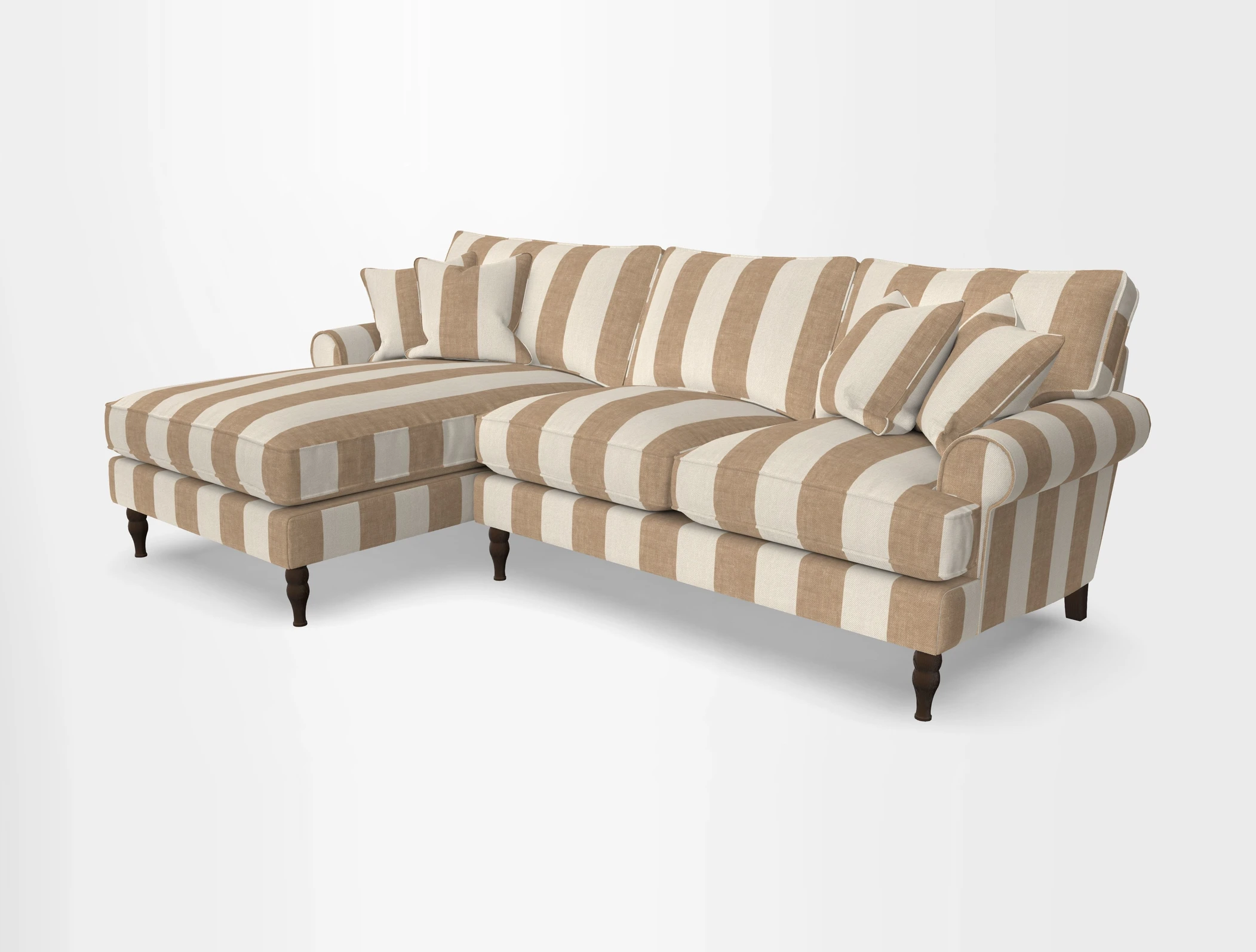 Cooksbridge chaise sofa LHF in Two Tone Plain Biscuit