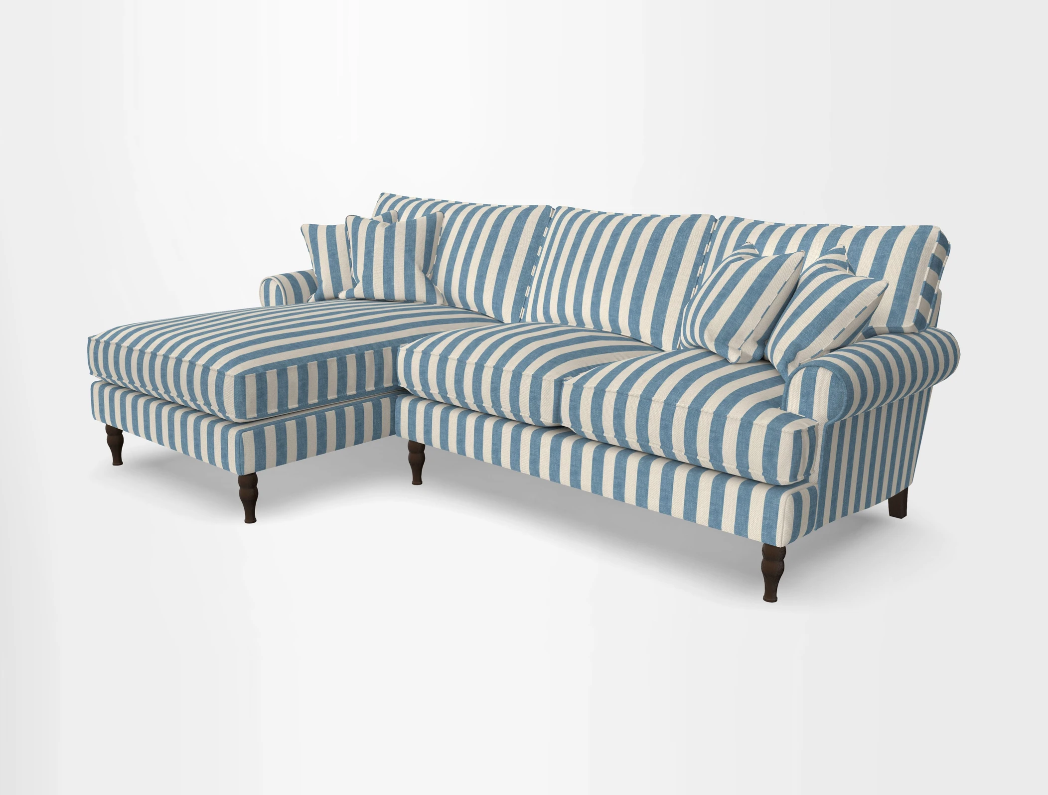 Cooksbridge chaise sofa LHF in Two Tone Plain Biscuit