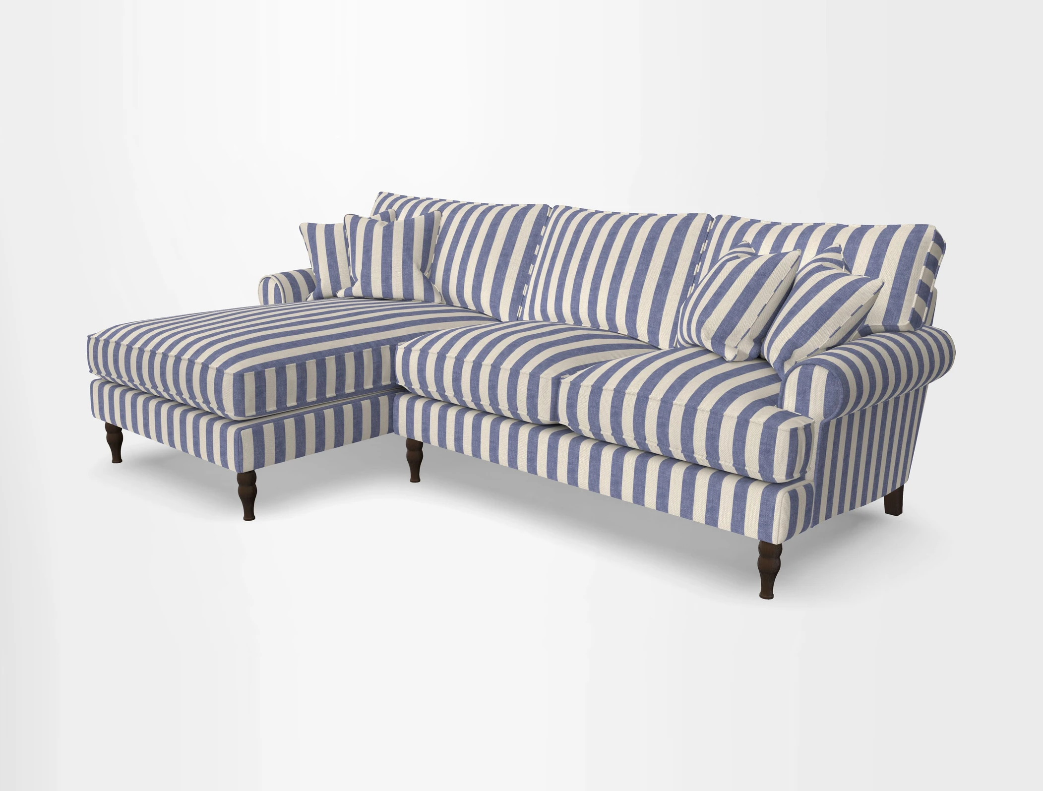 Cooksbridge chaise sofa LHF in Two Tone Plain Biscuit