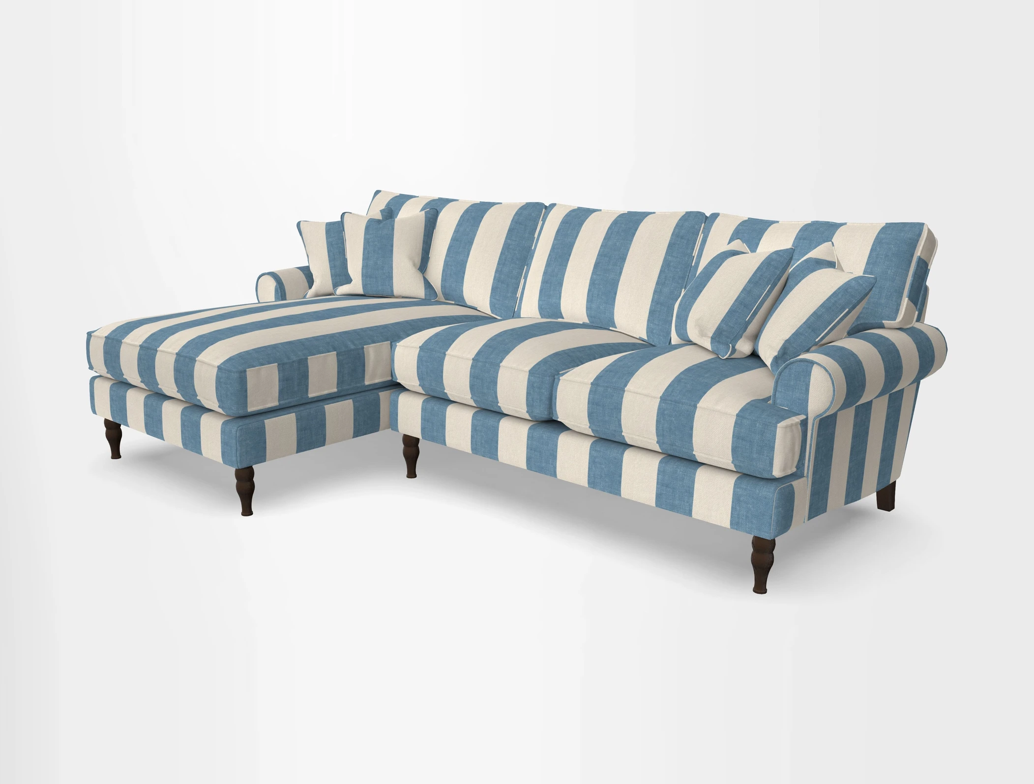 Cooksbridge chaise sofa LHF in Two Tone Plain Biscuit