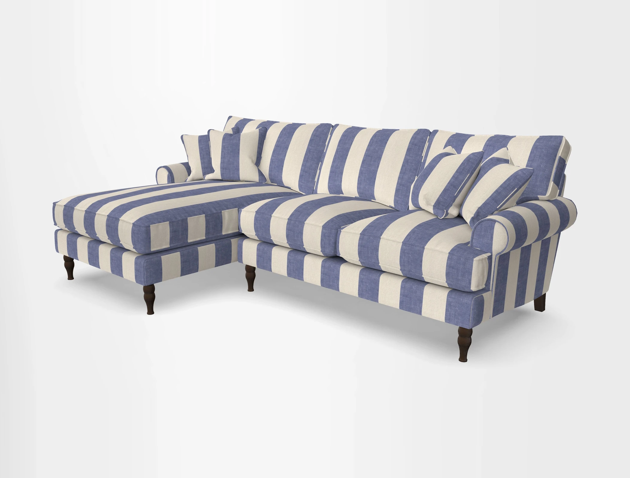 Cooksbridge chaise sofa LHF in Two Tone Plain Biscuit