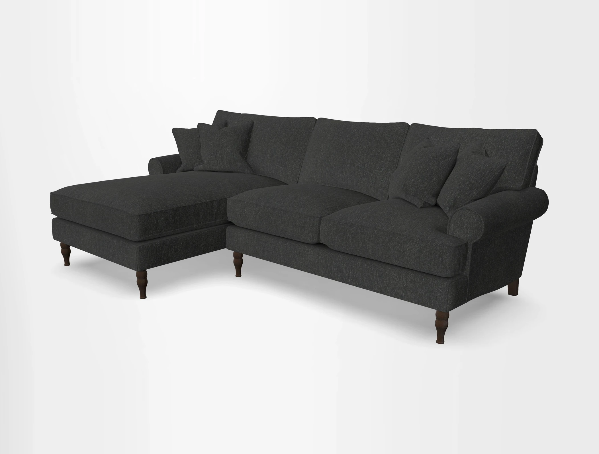 Cooksbridge chaise sofa LHF in Two Tone Plain Biscuit