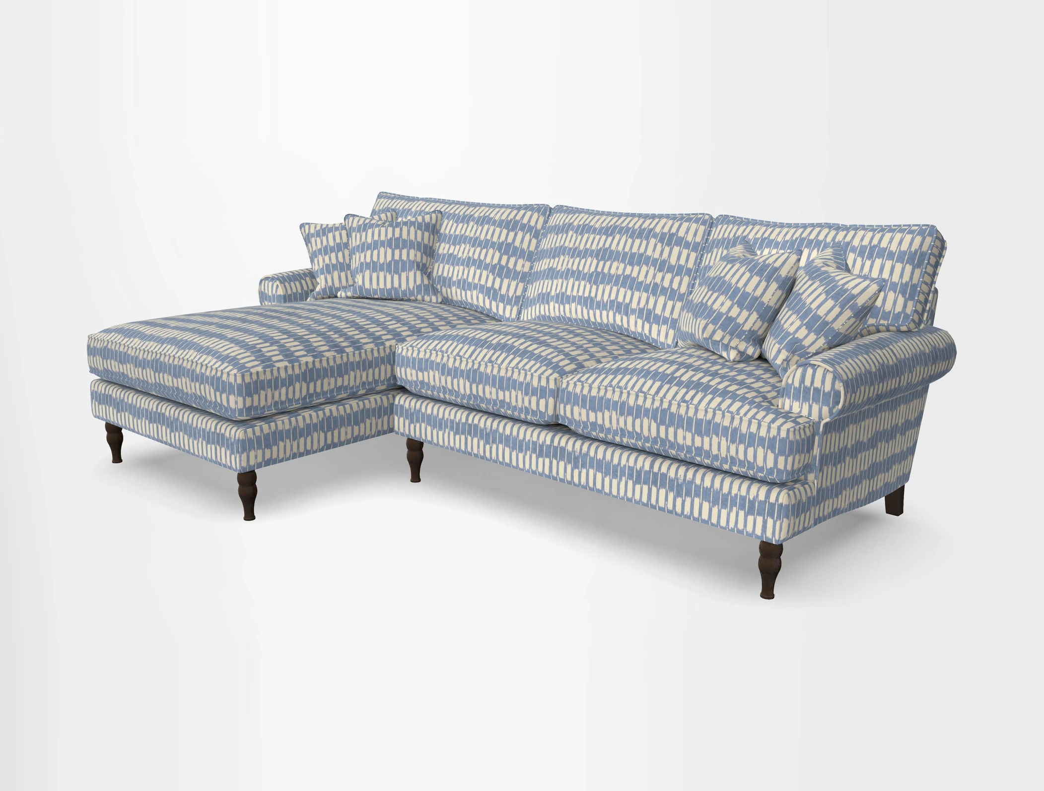 Cooksbridge chaise sofa LHF in Two Tone Plain Biscuit