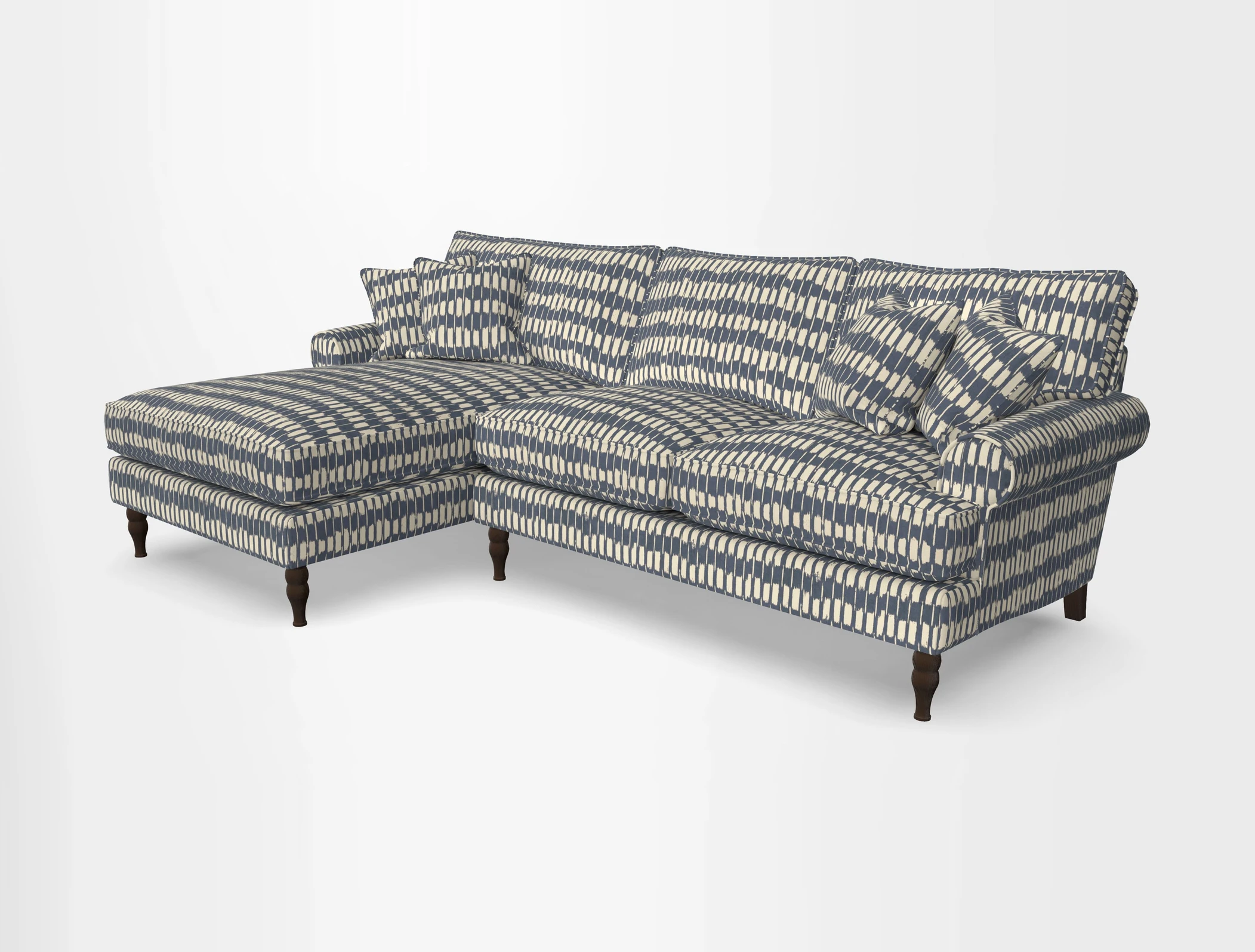 Cooksbridge chaise sofa LHF in Two Tone Plain Biscuit