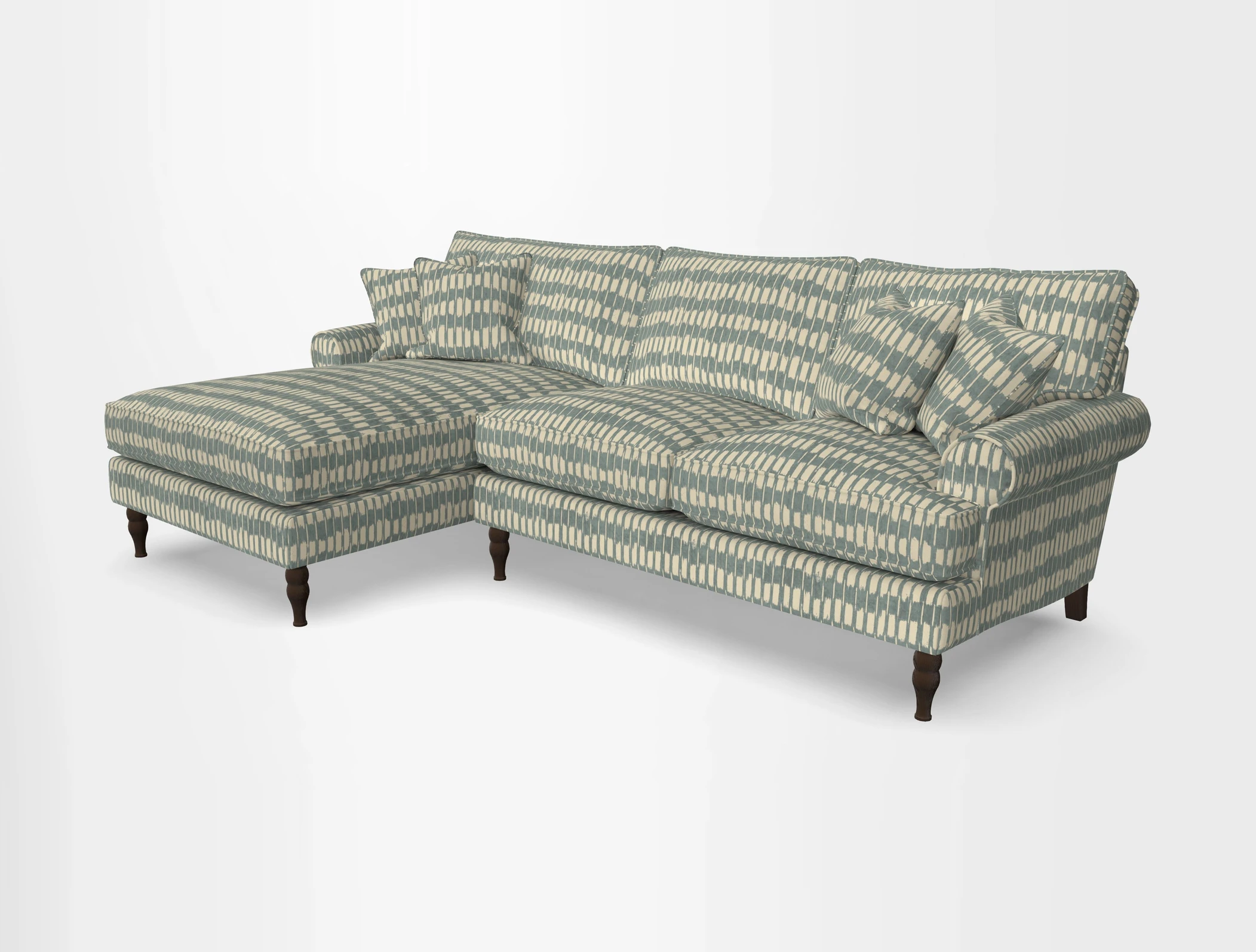 Cooksbridge chaise sofa LHF in Two Tone Plain Biscuit