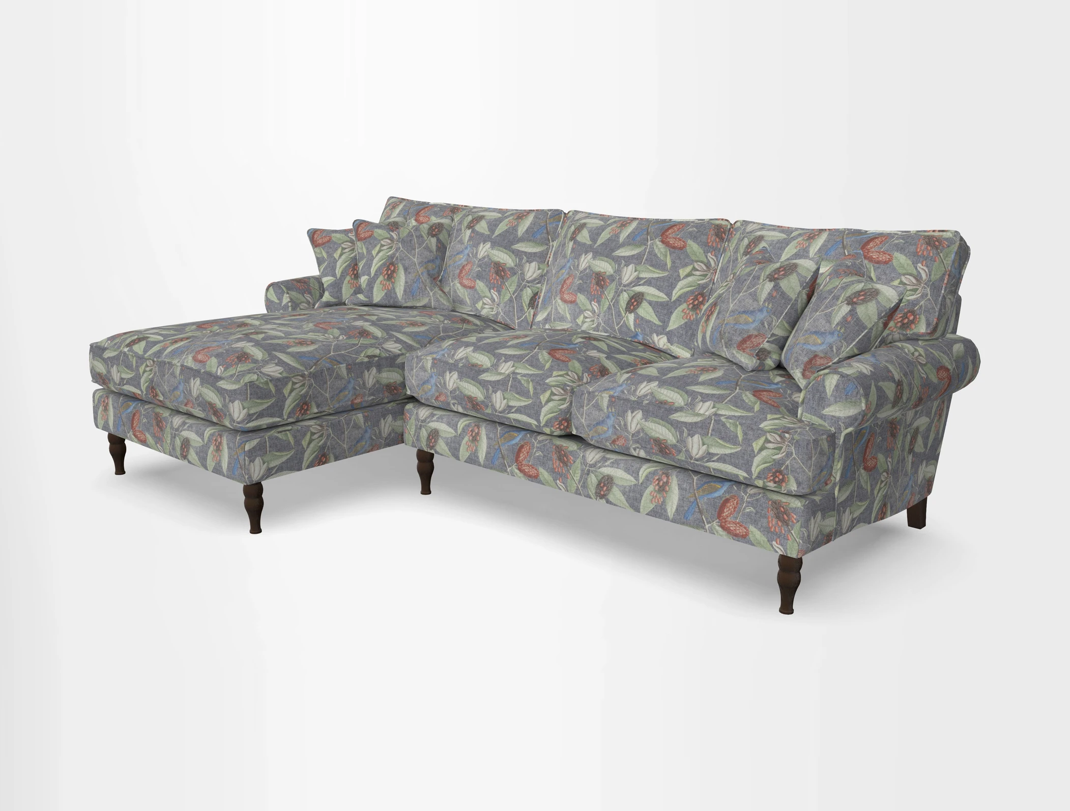 Cooksbridge chaise sofa LHF in Two Tone Plain Biscuit