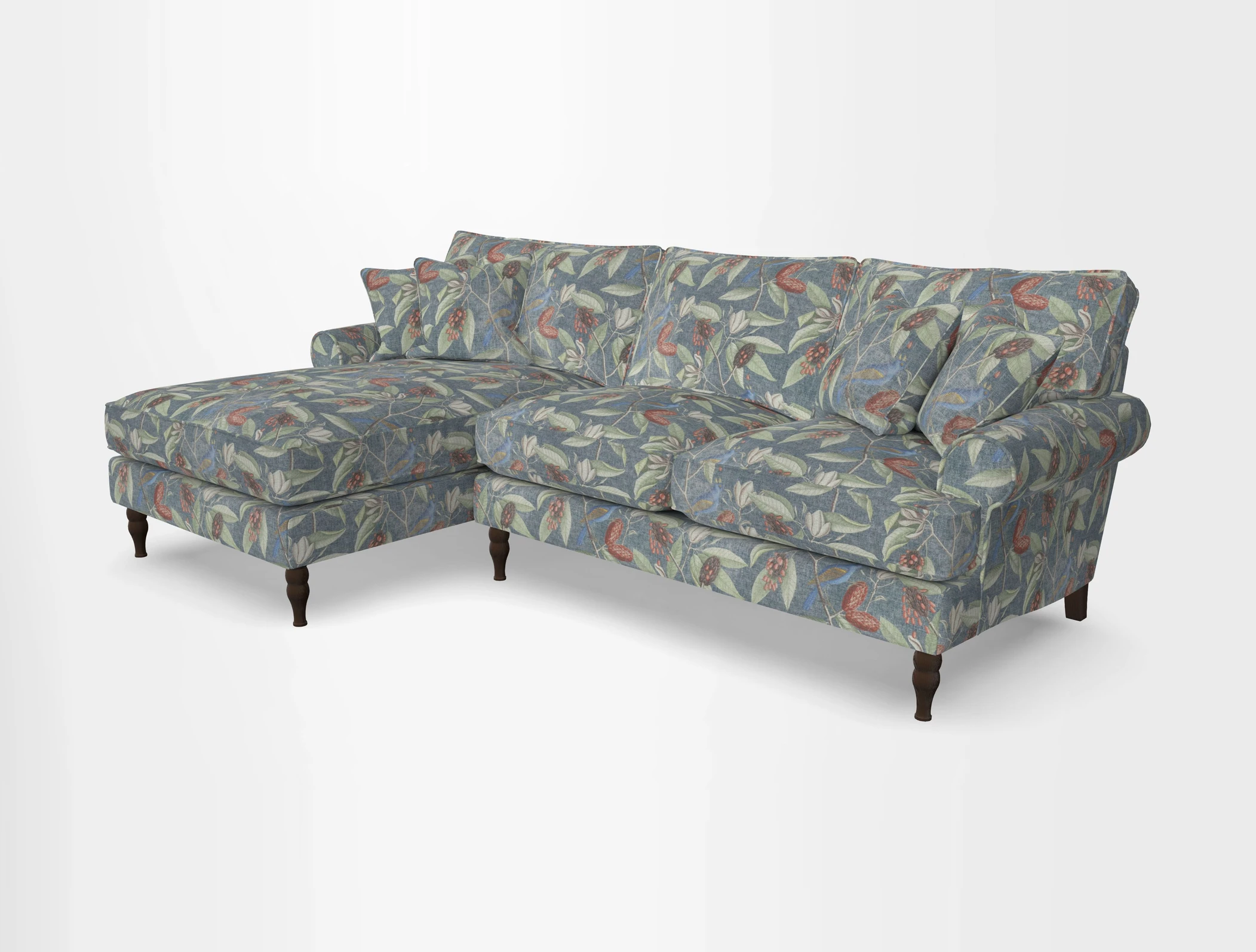 Cooksbridge chaise sofa LHF in Two Tone Plain Biscuit
