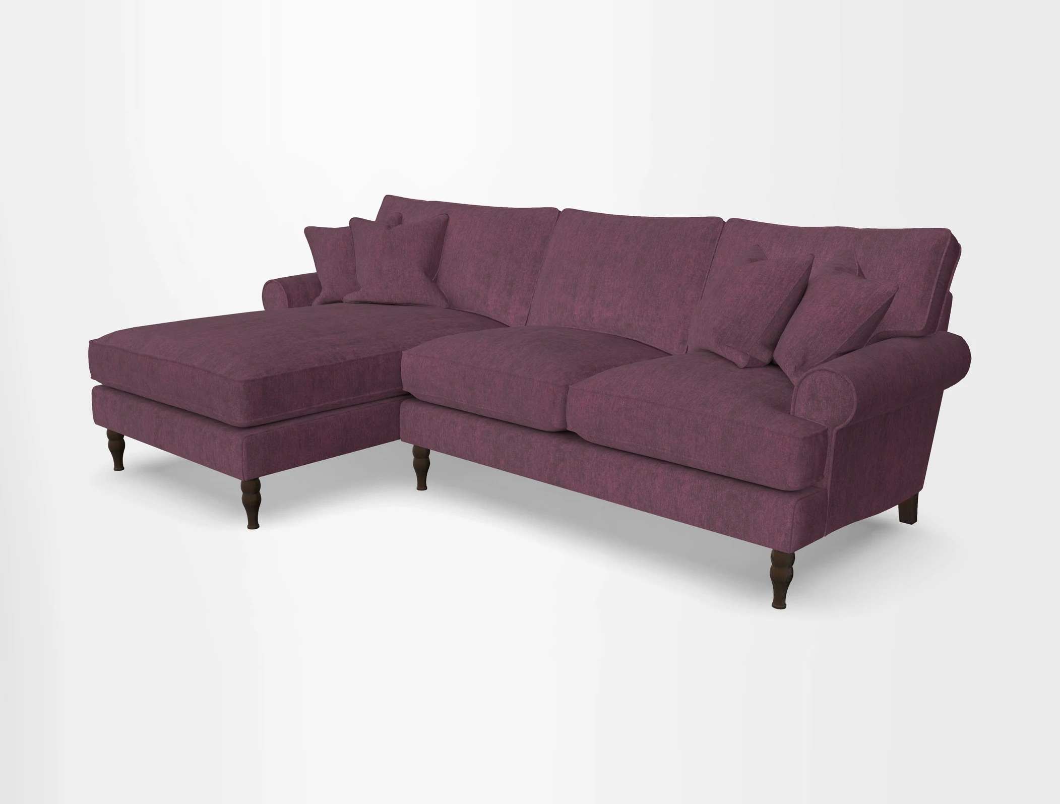 Cooksbridge chaise sofa LHF in Two Tone Plain Biscuit