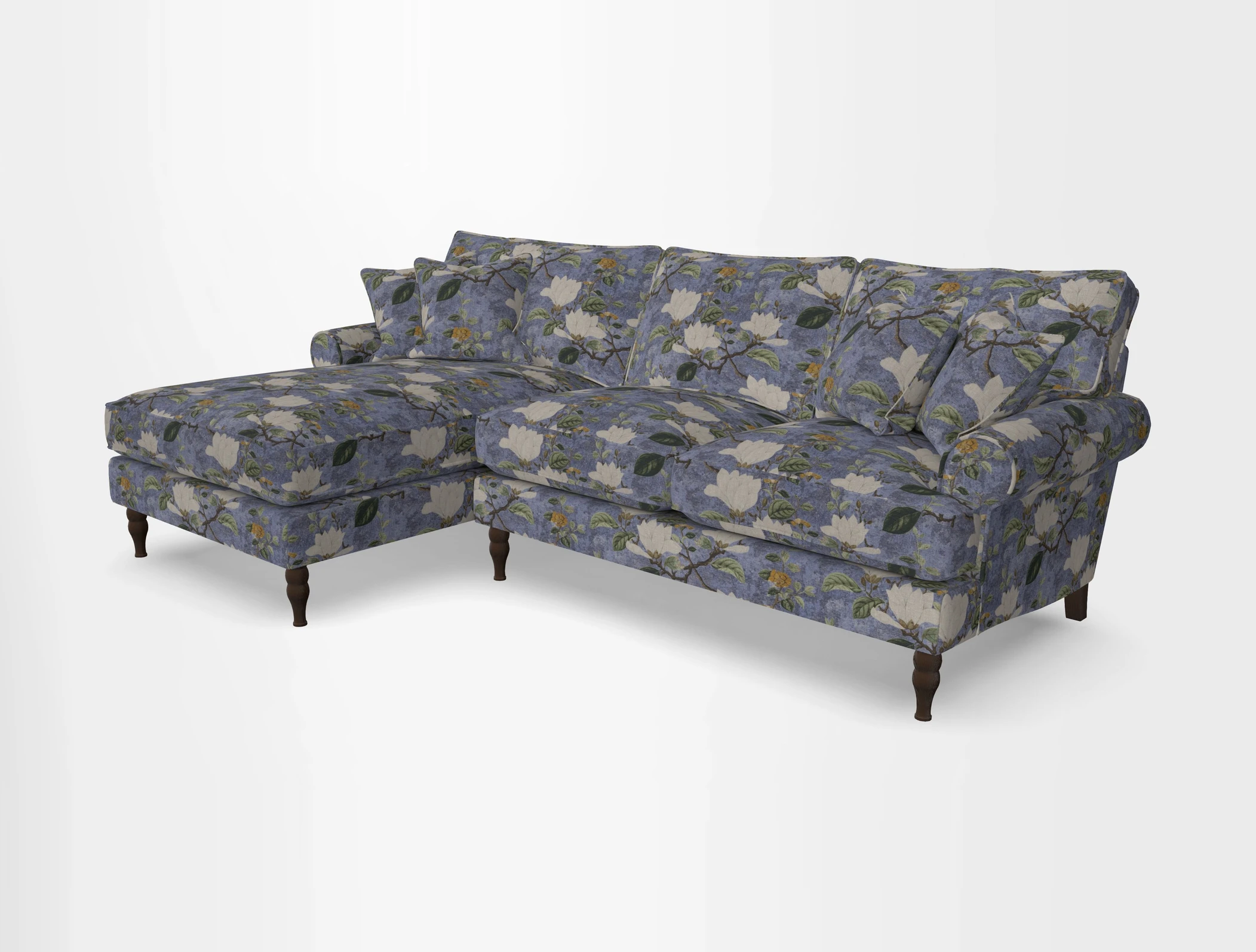 Cooksbridge chaise sofa LHF in Two Tone Plain Biscuit