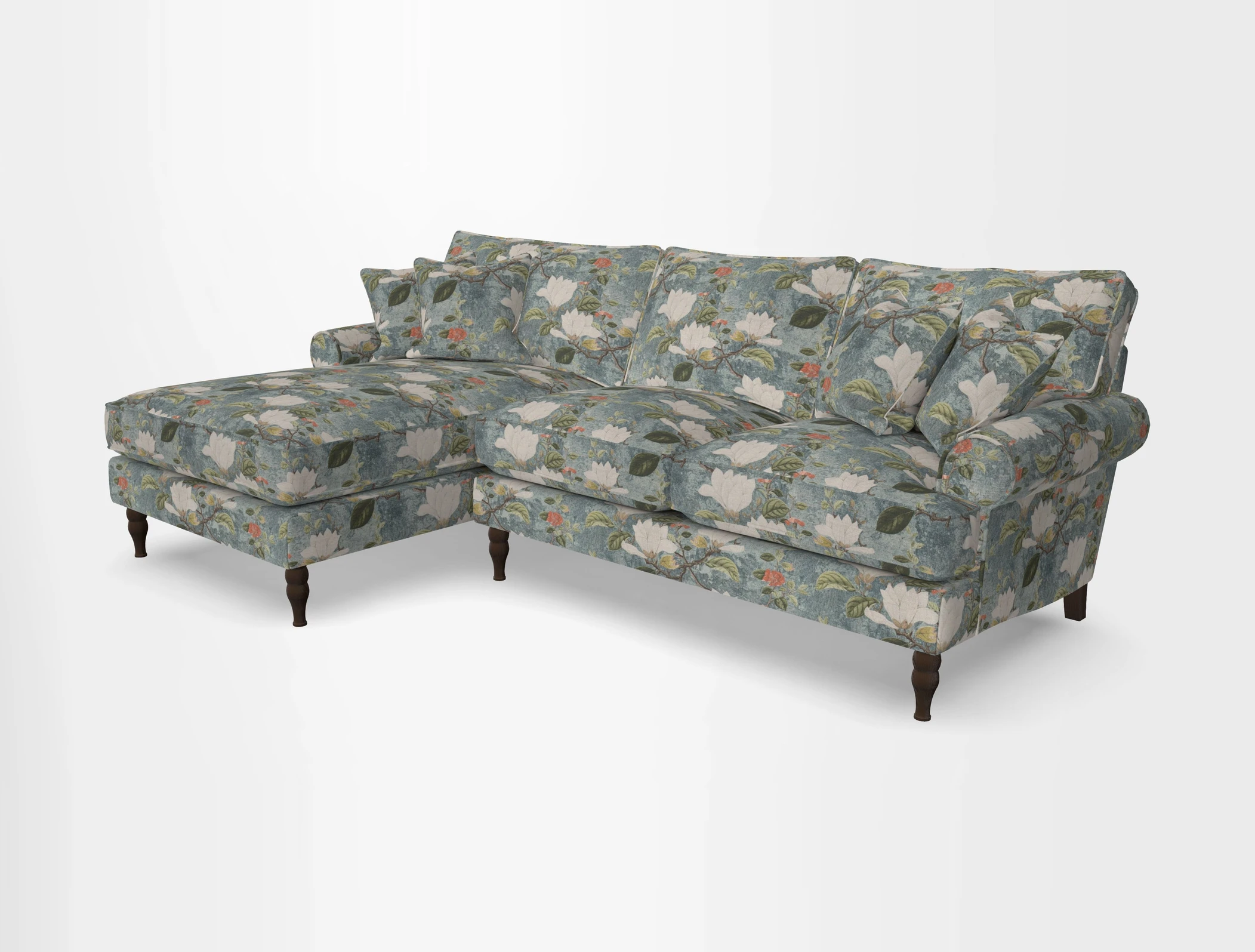Cooksbridge chaise sofa LHF in Two Tone Plain Biscuit