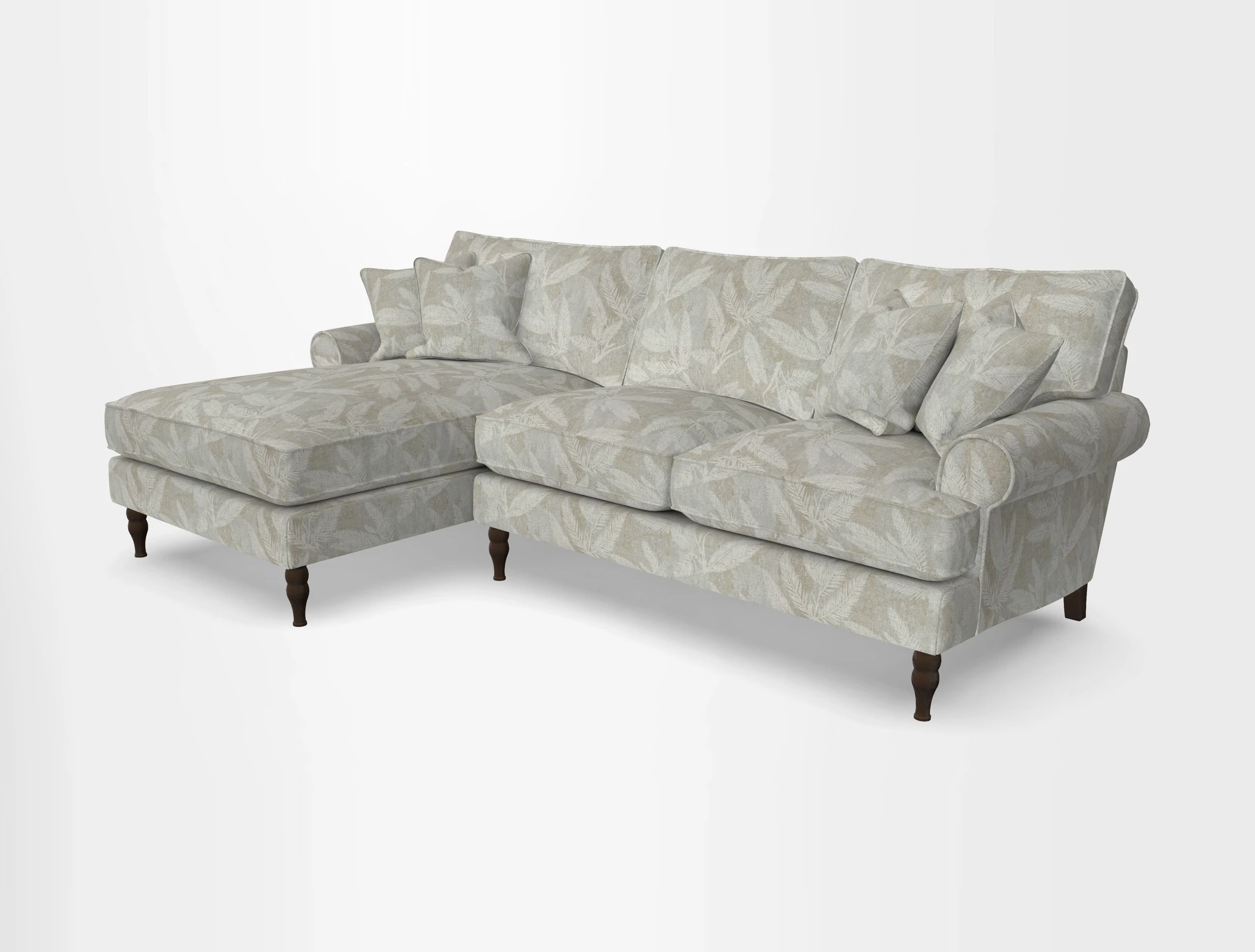Cooksbridge chaise sofa LHF in Two Tone Plain Biscuit