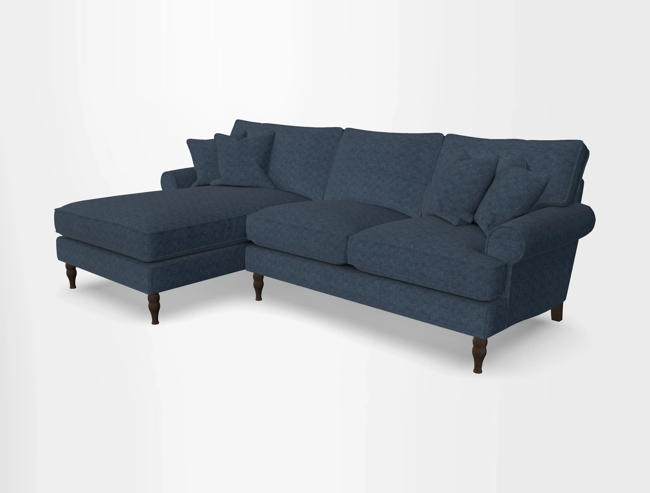 Cooksbridge chaise sofa LHF in Two Tone Plain Biscuit