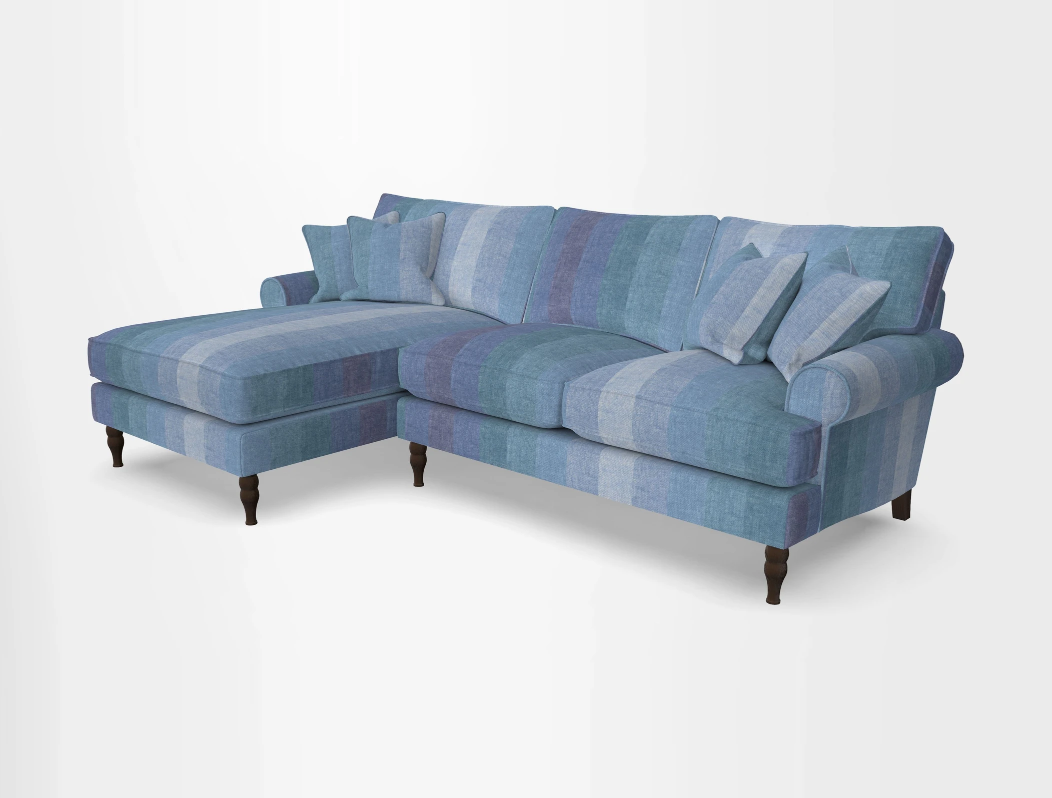 Cooksbridge chaise sofa LHF in Two Tone Plain Biscuit