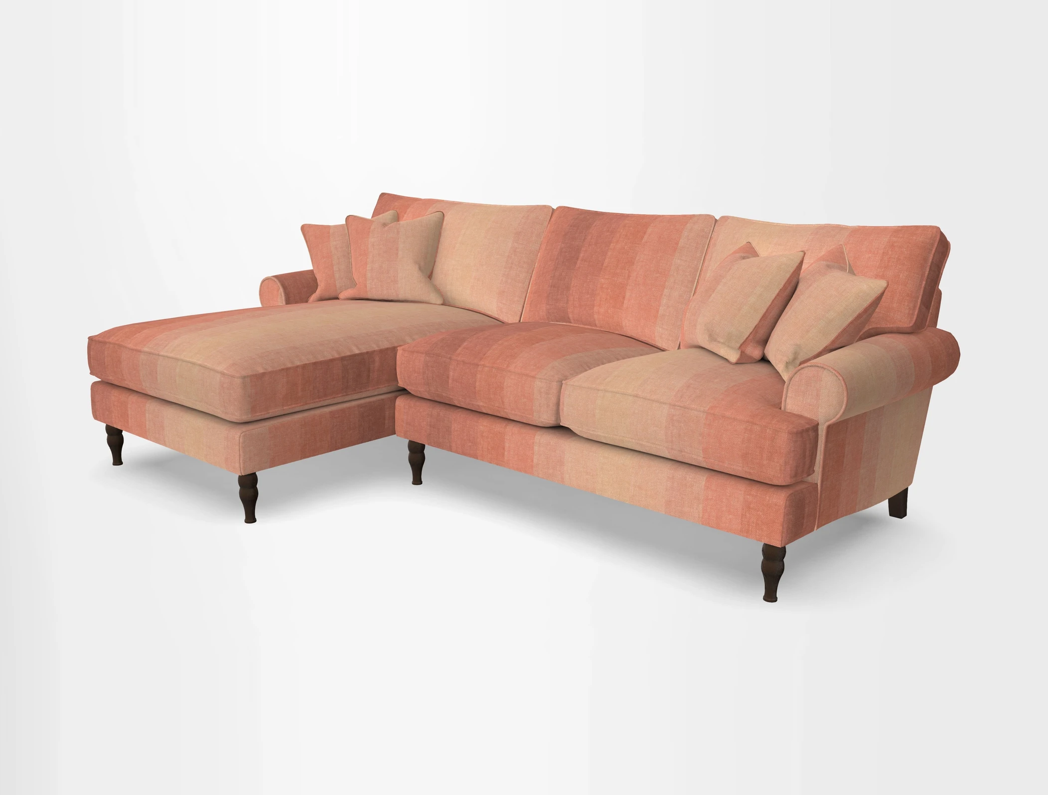 Cooksbridge chaise sofa LHF in Two Tone Plain Biscuit