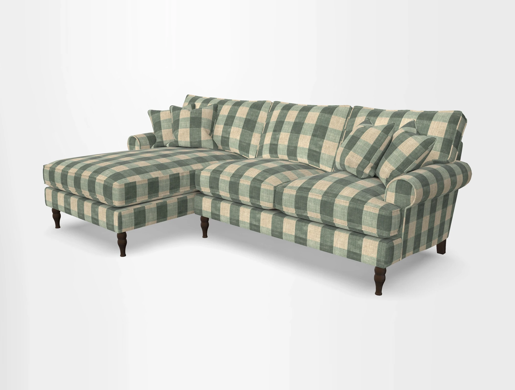 Cooksbridge chaise sofa LHF in Two Tone Plain Biscuit