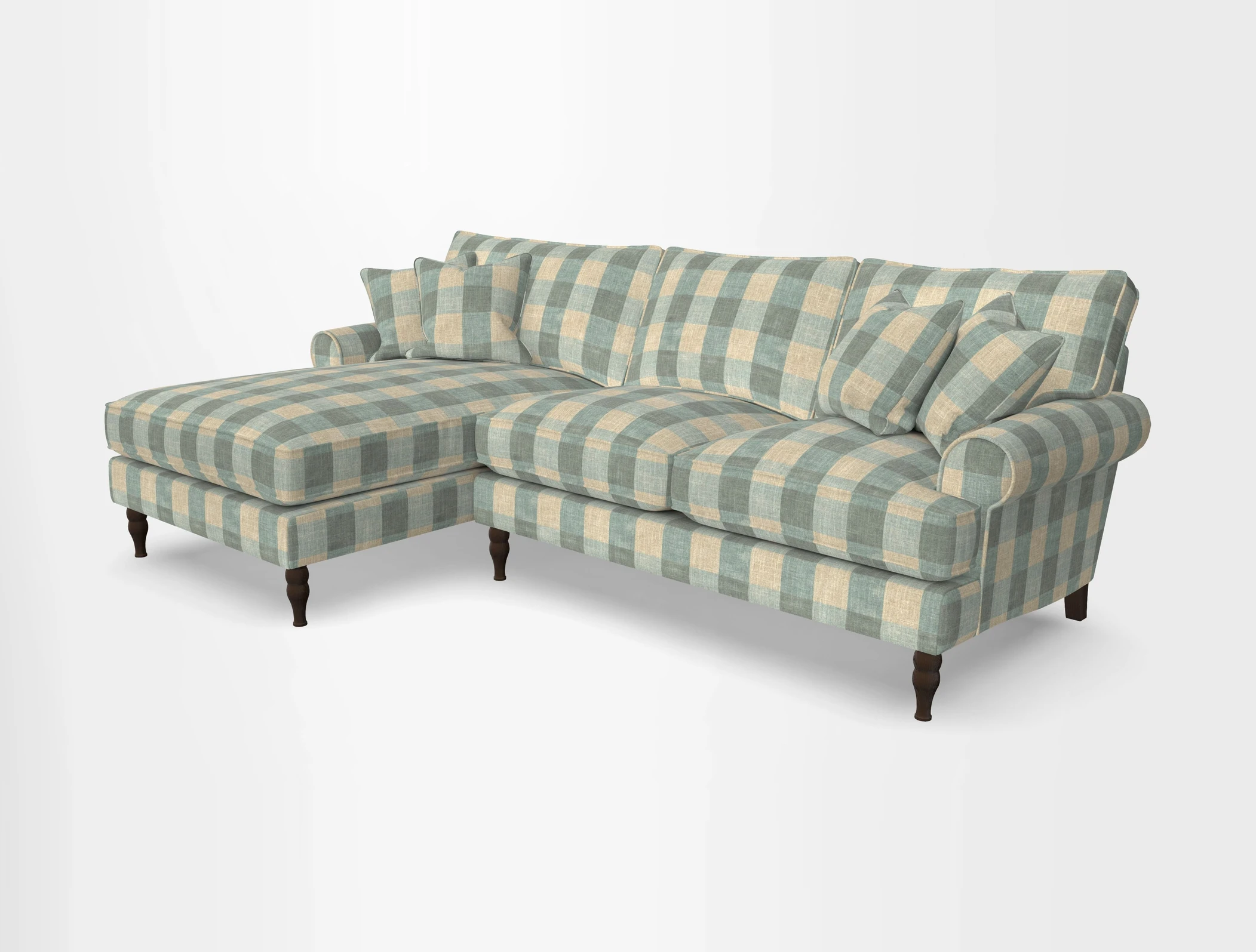 Cooksbridge chaise sofa LHF in Two Tone Plain Biscuit