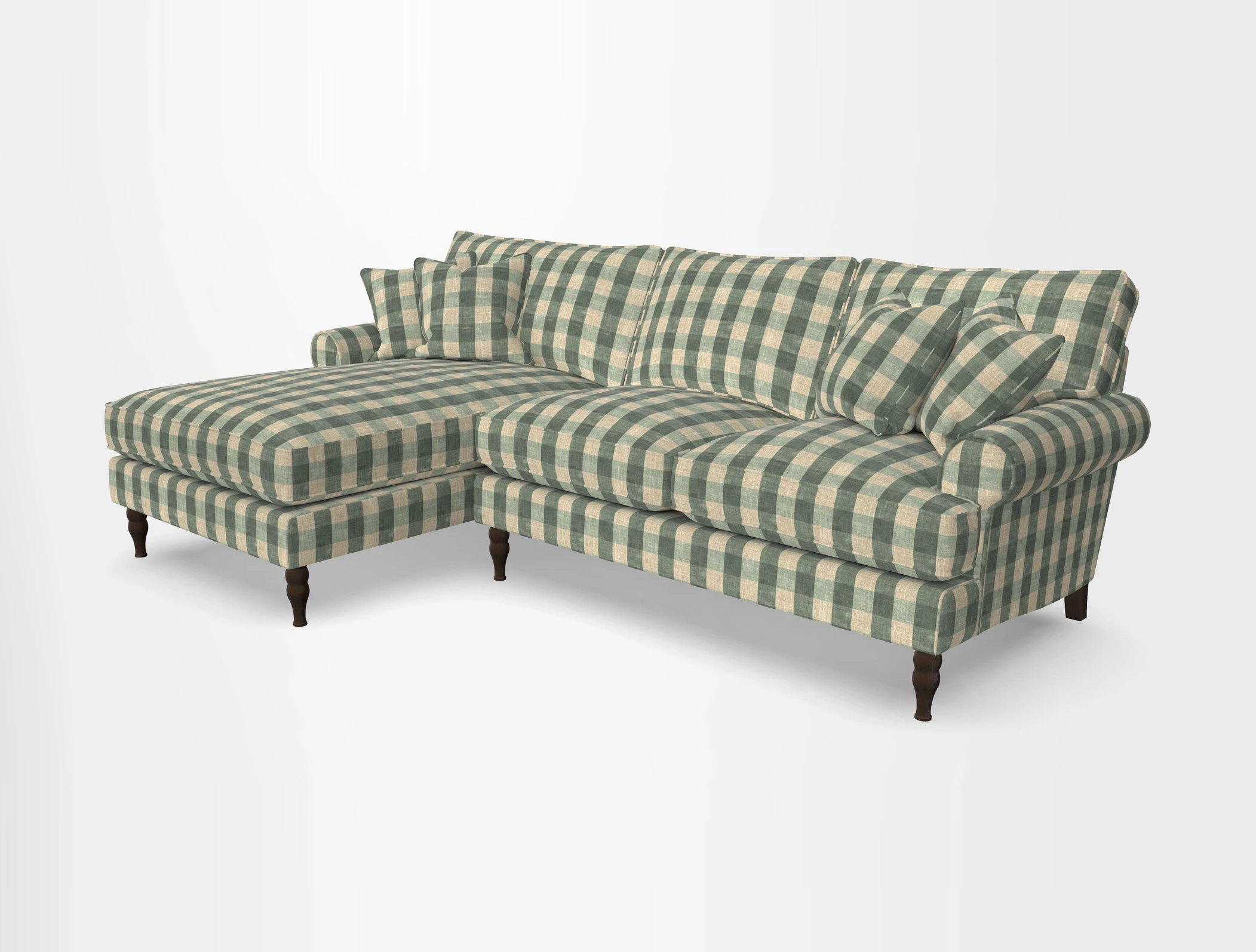 Cooksbridge chaise sofa LHF in Two Tone Plain Biscuit