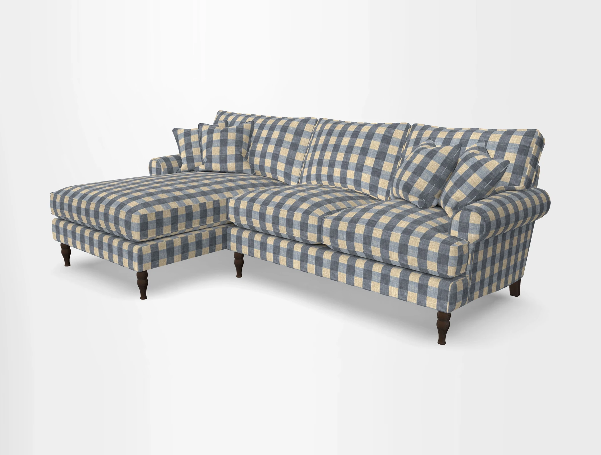 Cooksbridge chaise sofa LHF in Two Tone Plain Biscuit