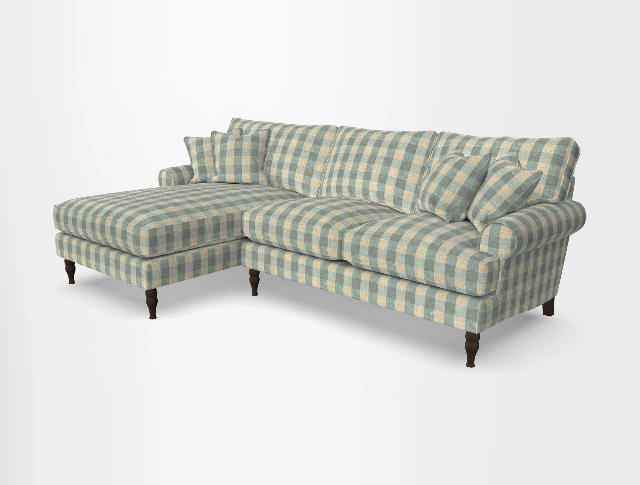 Cooksbridge chaise sofa LHF in Two Tone Plain Biscuit