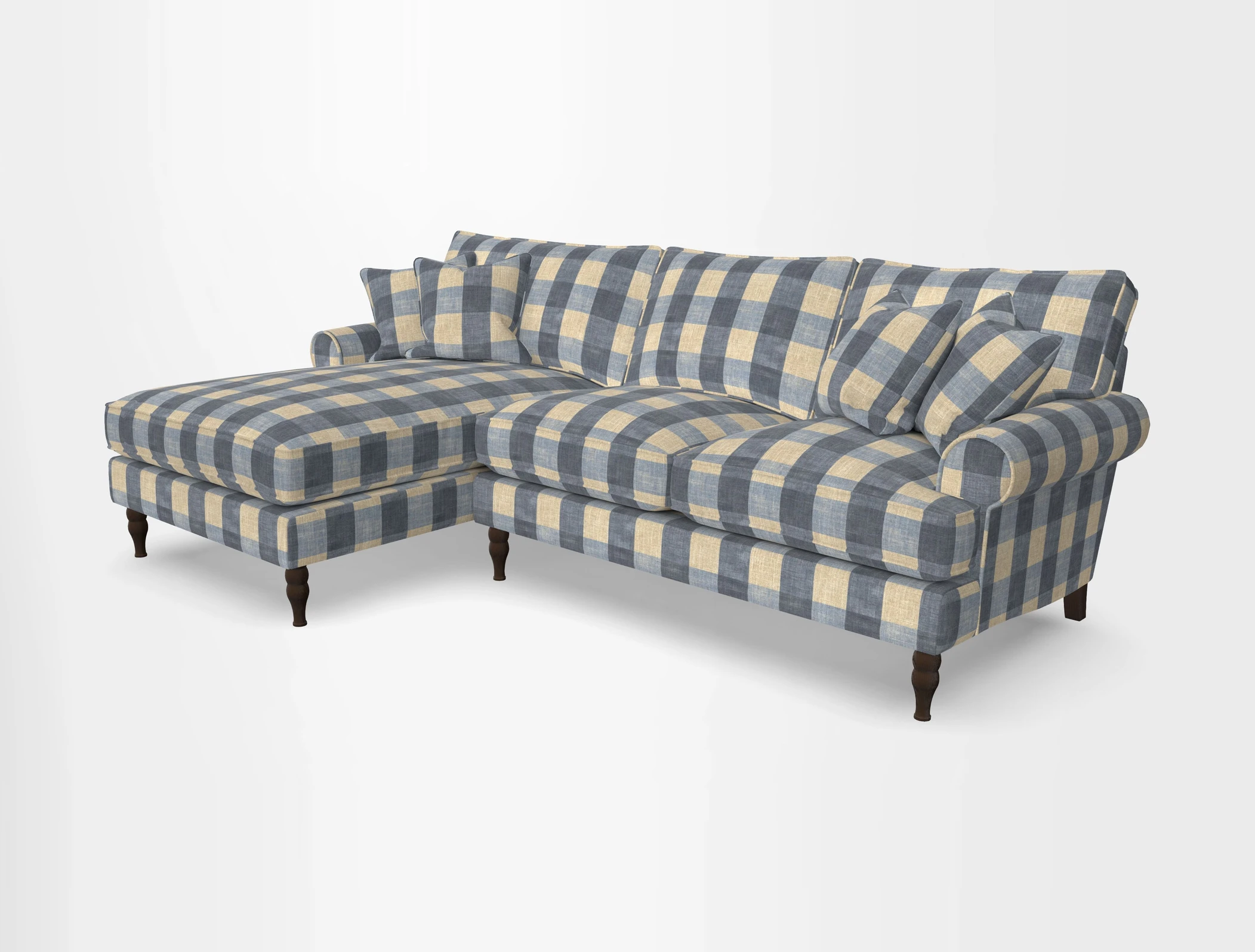 Cooksbridge chaise sofa LHF in Two Tone Plain Biscuit