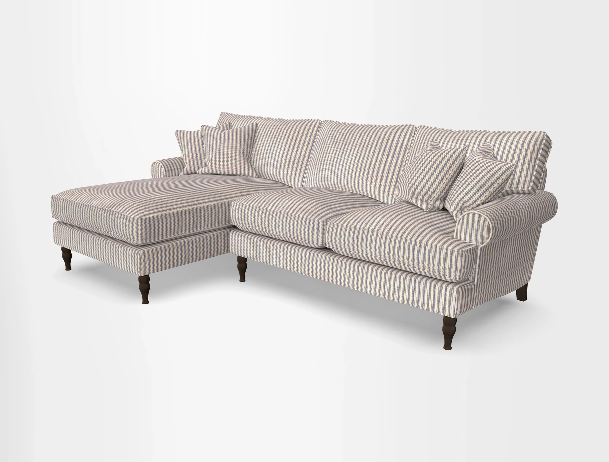 Cooksbridge chaise sofa LHF in Two Tone Plain Biscuit