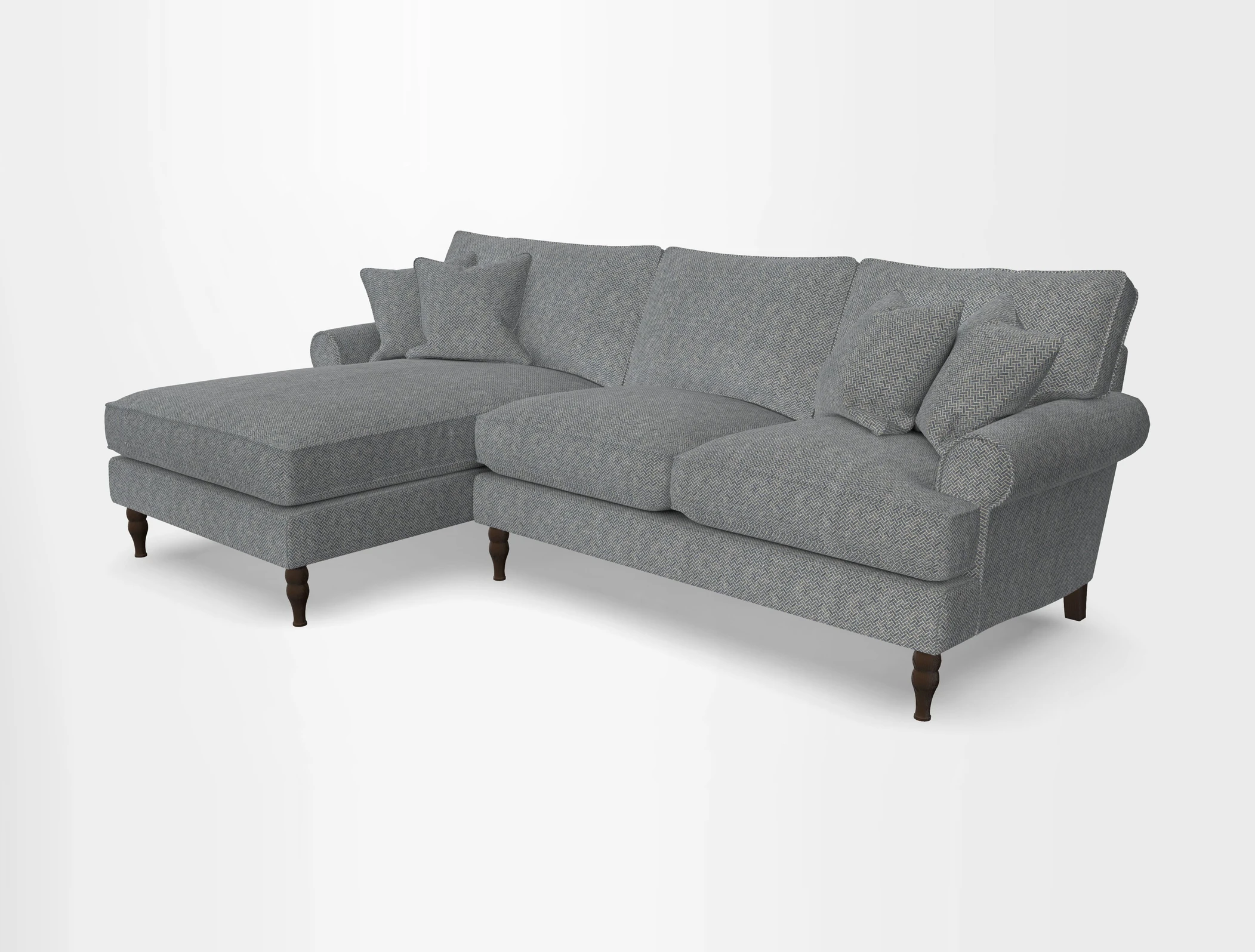 Cooksbridge chaise sofa LHF in Two Tone Plain Biscuit