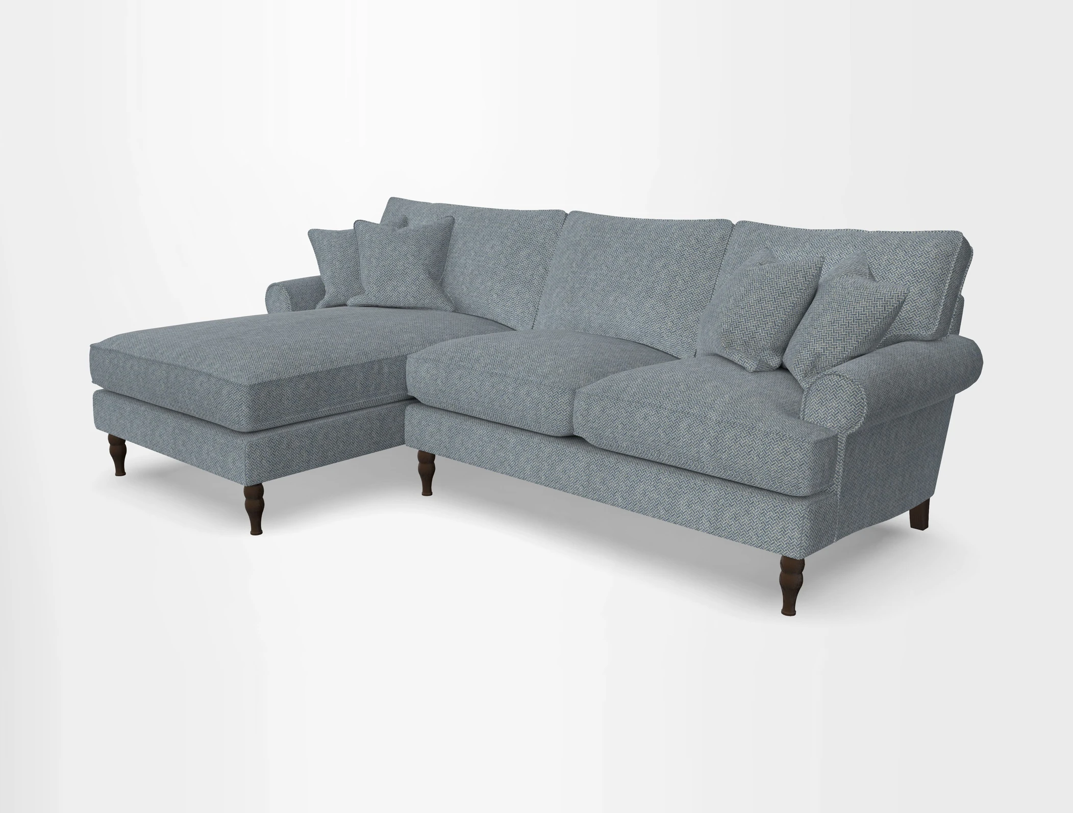 Cooksbridge chaise sofa LHF in Two Tone Plain Biscuit