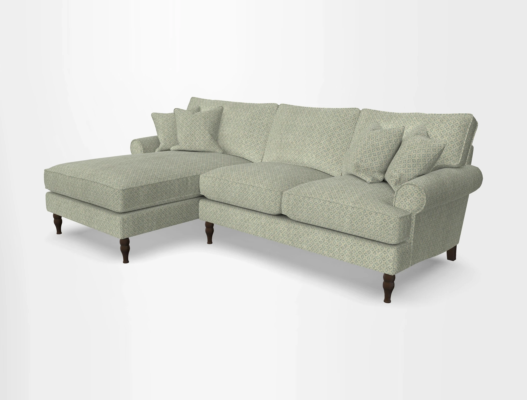 Cooksbridge chaise sofa LHF in Two Tone Plain Biscuit