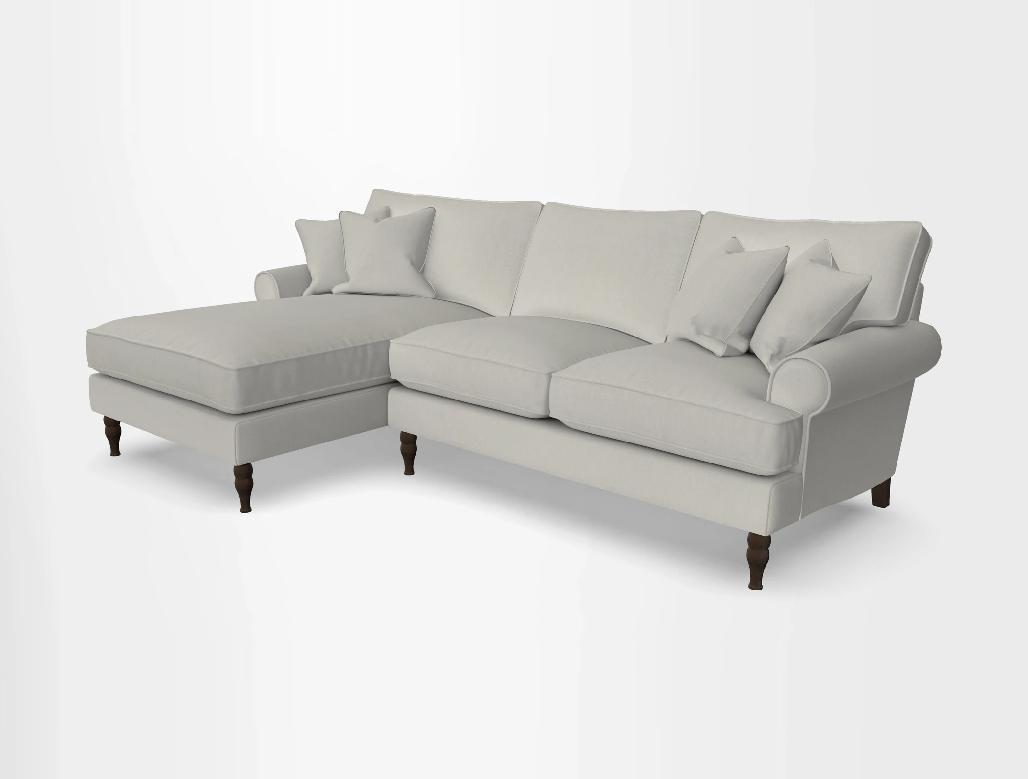 Cooksbridge chaise sofa LHF in Two Tone Plain Biscuit