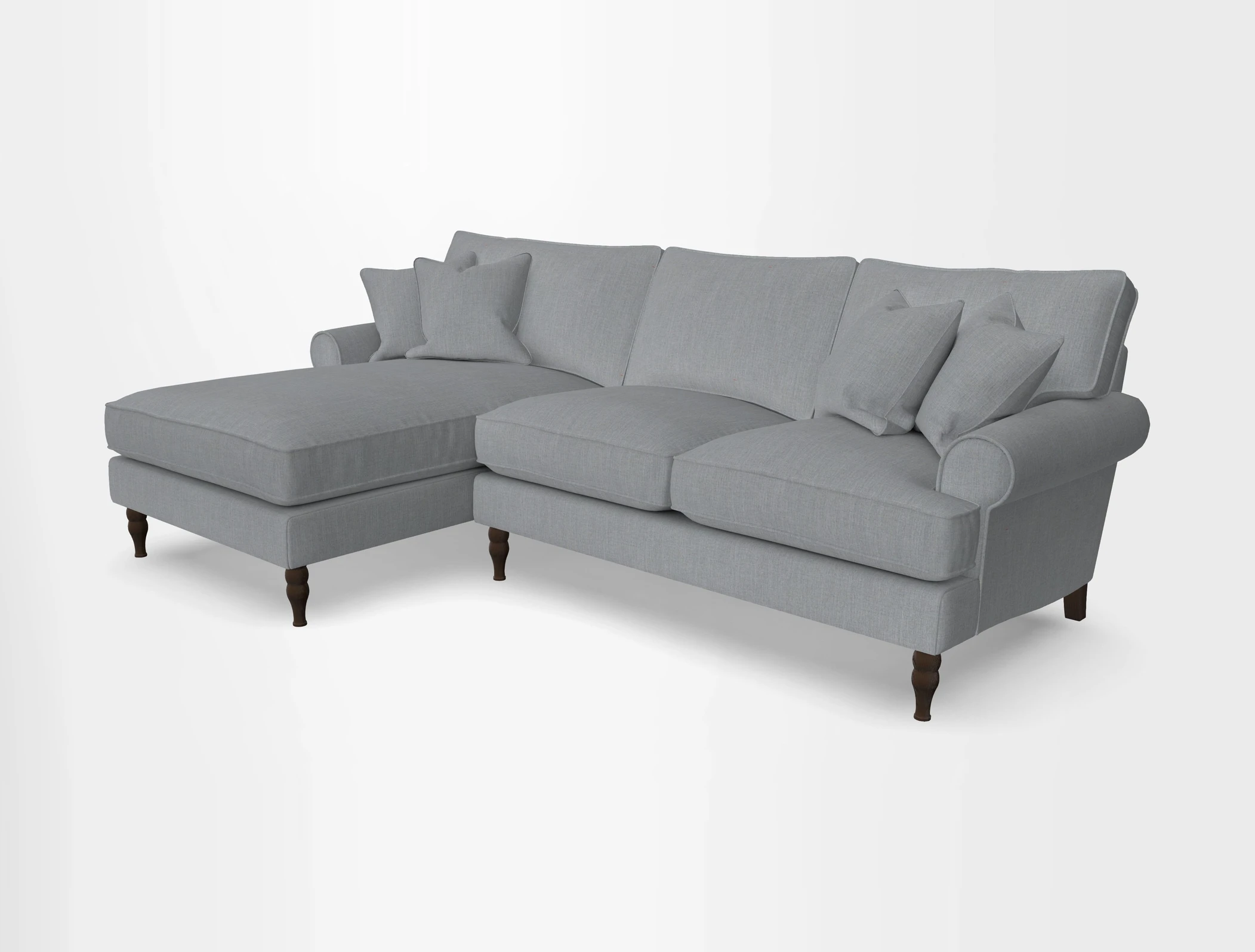 Cooksbridge chaise sofa LHF in Two Tone Plain Biscuit