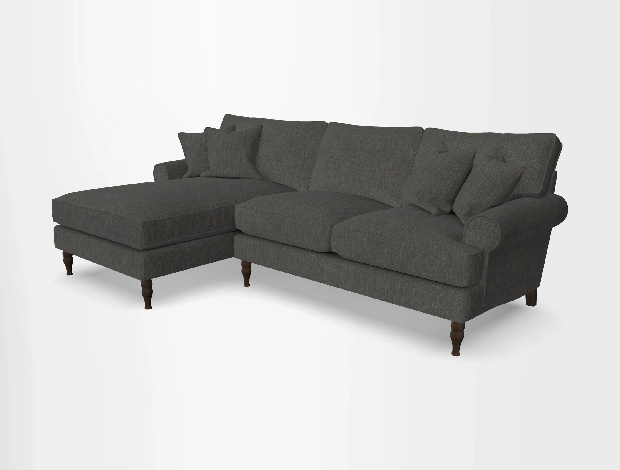Cooksbridge chaise sofa LHF in Two Tone Plain Biscuit