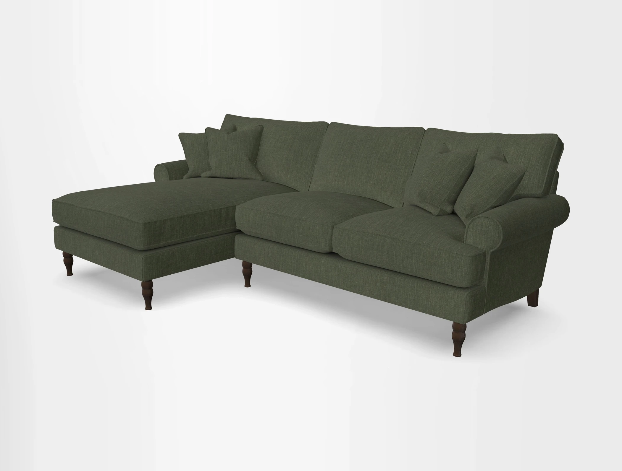 Cooksbridge chaise sofa LHF in Two Tone Plain Biscuit