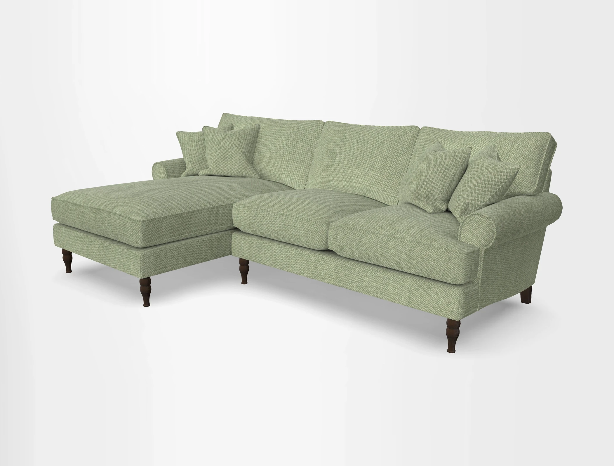 Cooksbridge chaise sofa LHF in Two Tone Plain Biscuit
