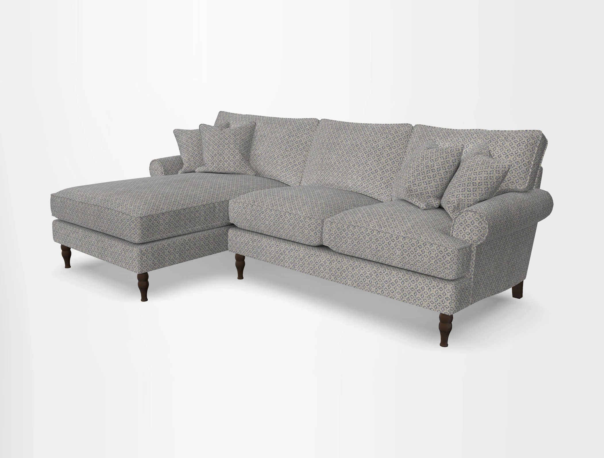 Cooksbridge chaise sofa LHF in Two Tone Plain Biscuit