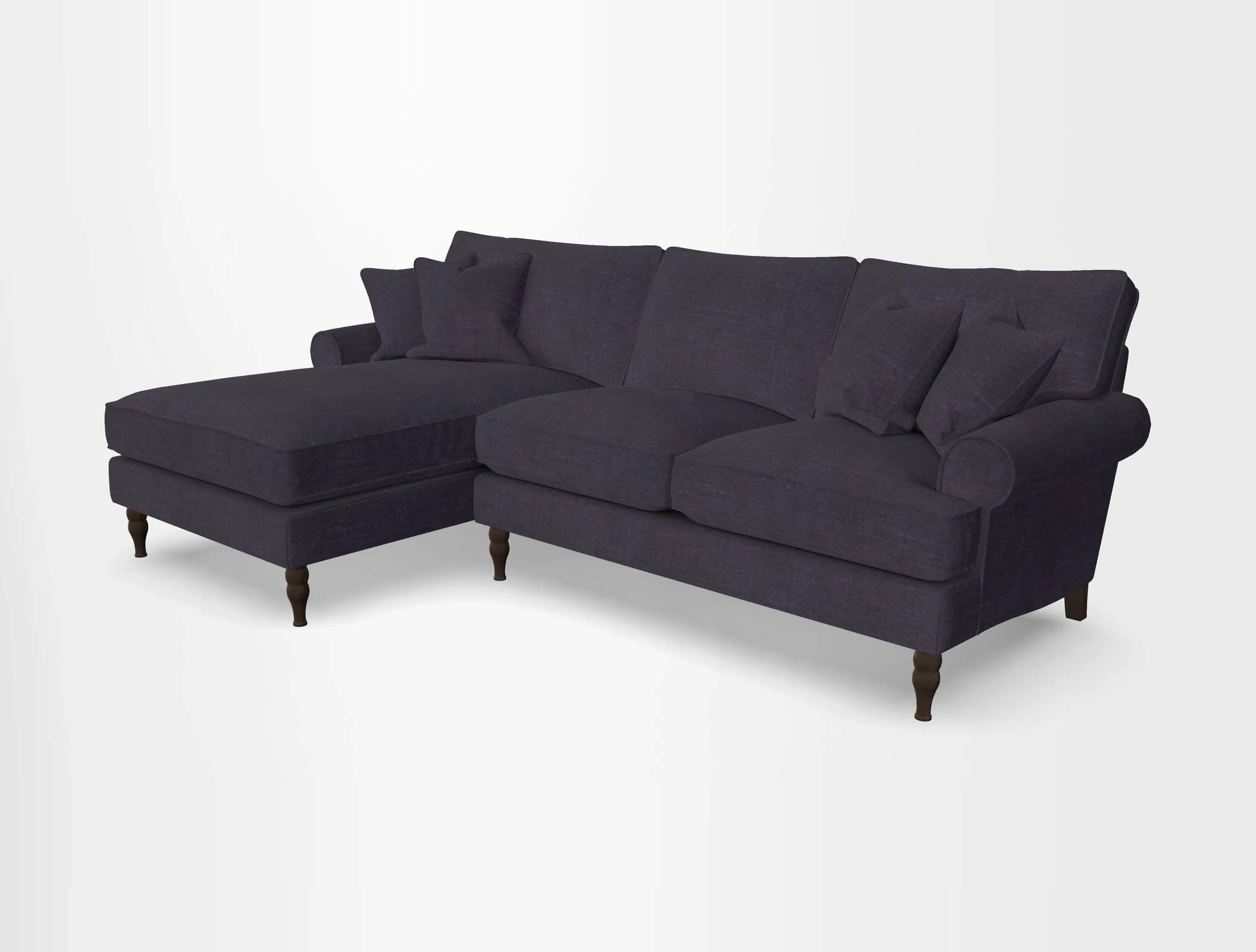 Cooksbridge chaise sofa LHF in Two Tone Plain Biscuit